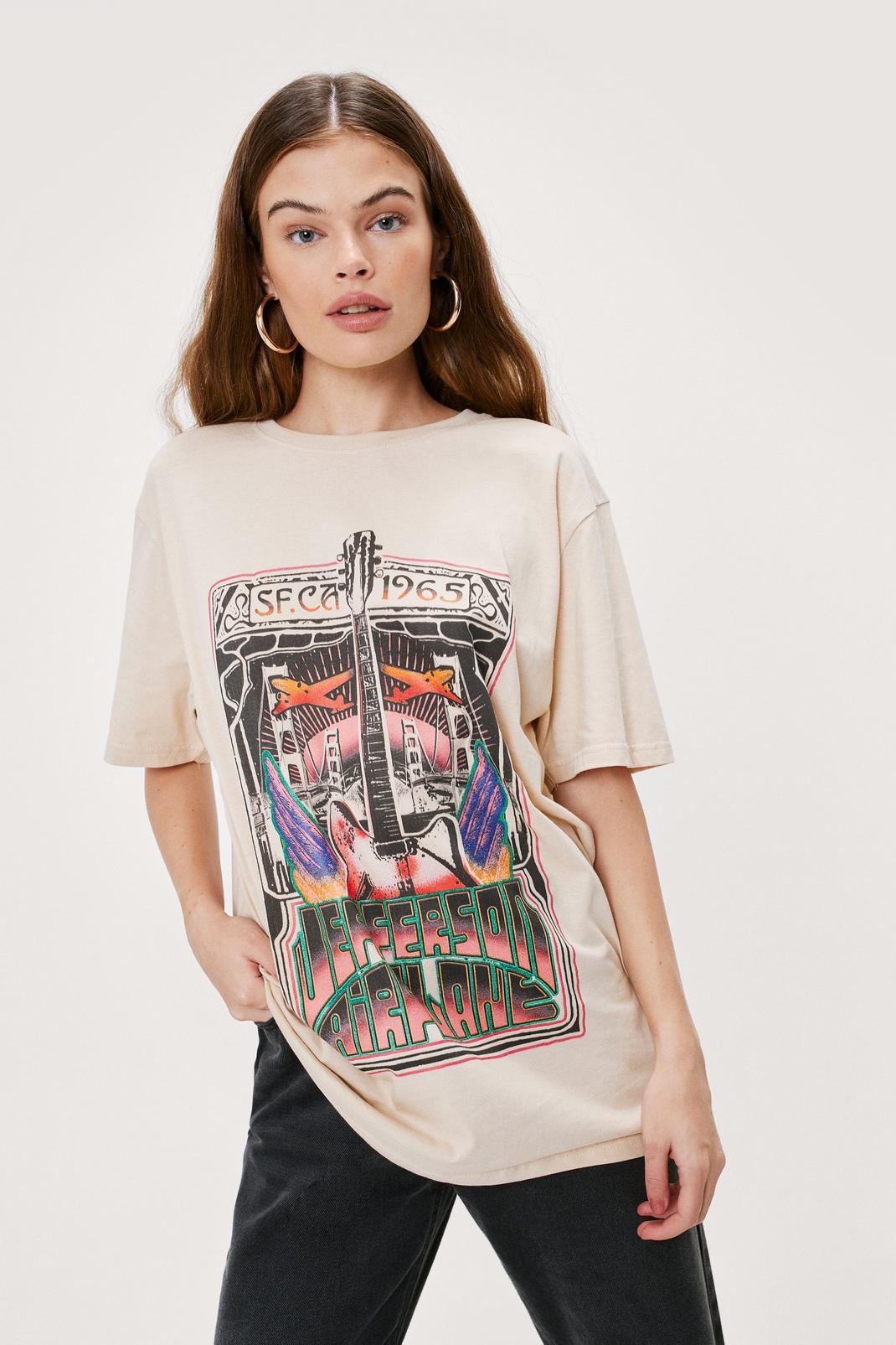 Sand Jefferson Airplane Graphic Band T-Shirt image number 1