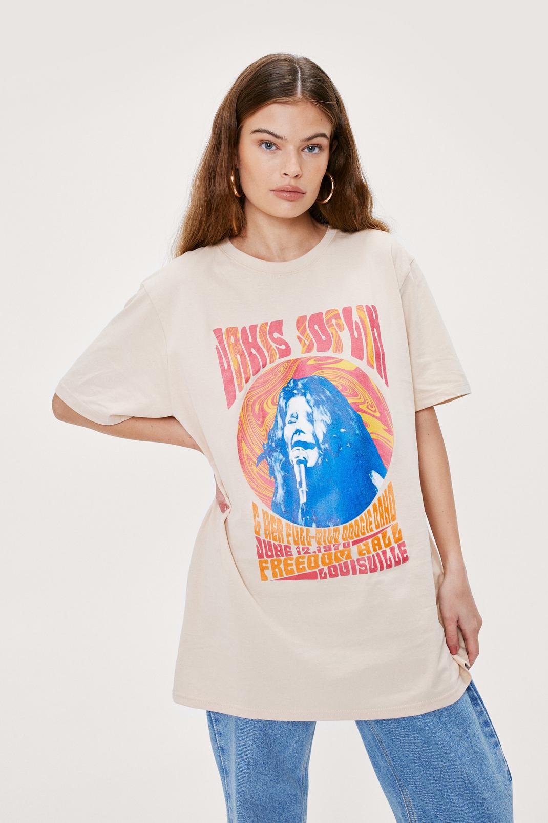 Janis Joplin License T-Shirt, Sand image number 1