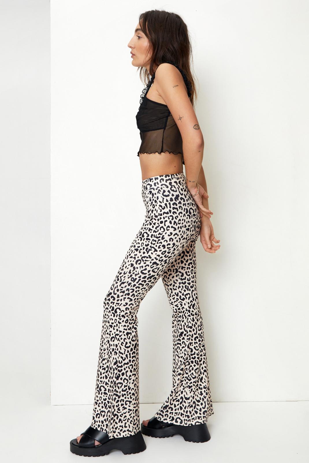 103 Petite Recycled Leopard Flare Pants image number 2