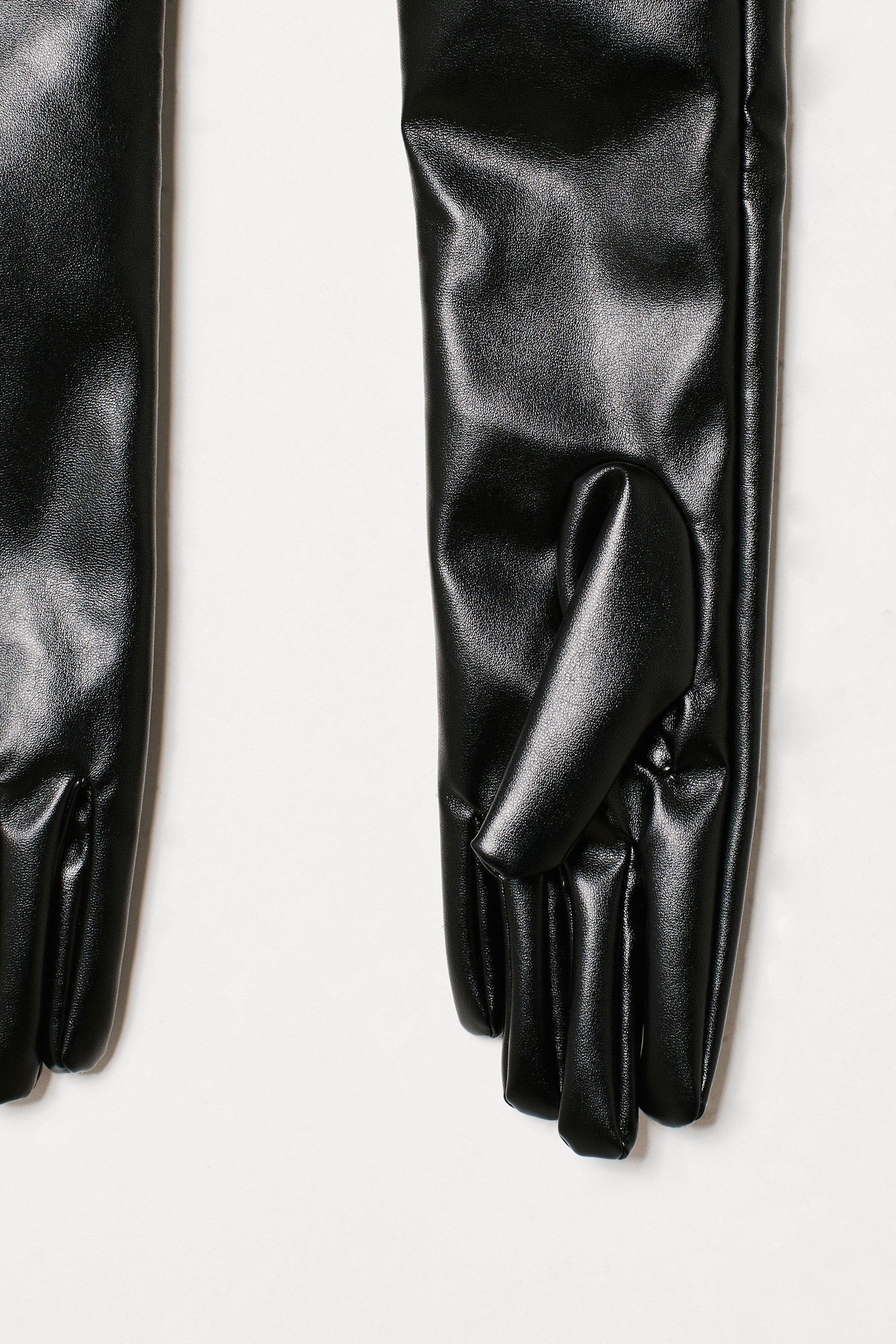 fake leather gloves