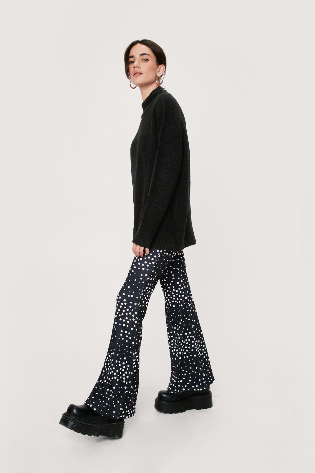 105 Petite Recycled Polka Dot Flared Pants image number 1