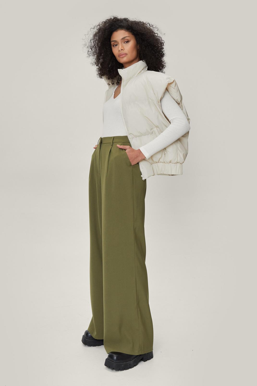 135 Pleated Wide Leg High Waisted Tailored Pants image number 2