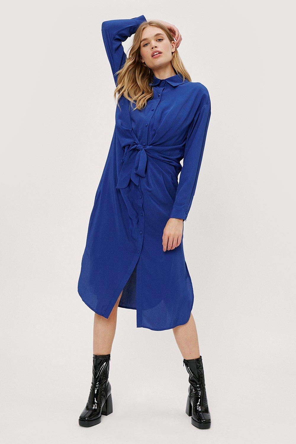 tie front shirt dress zara