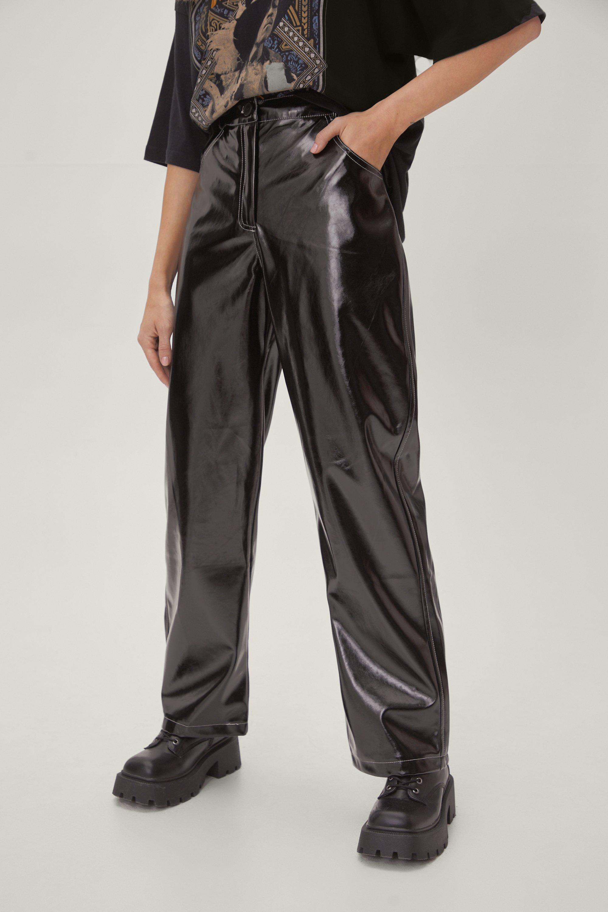 Wide leg vinyl on sale pants