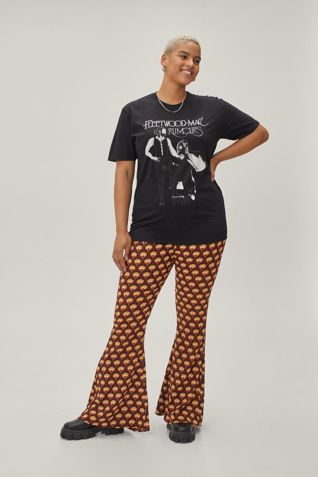 Brown Plus Size Retro Fit and Flare Pants image number 1