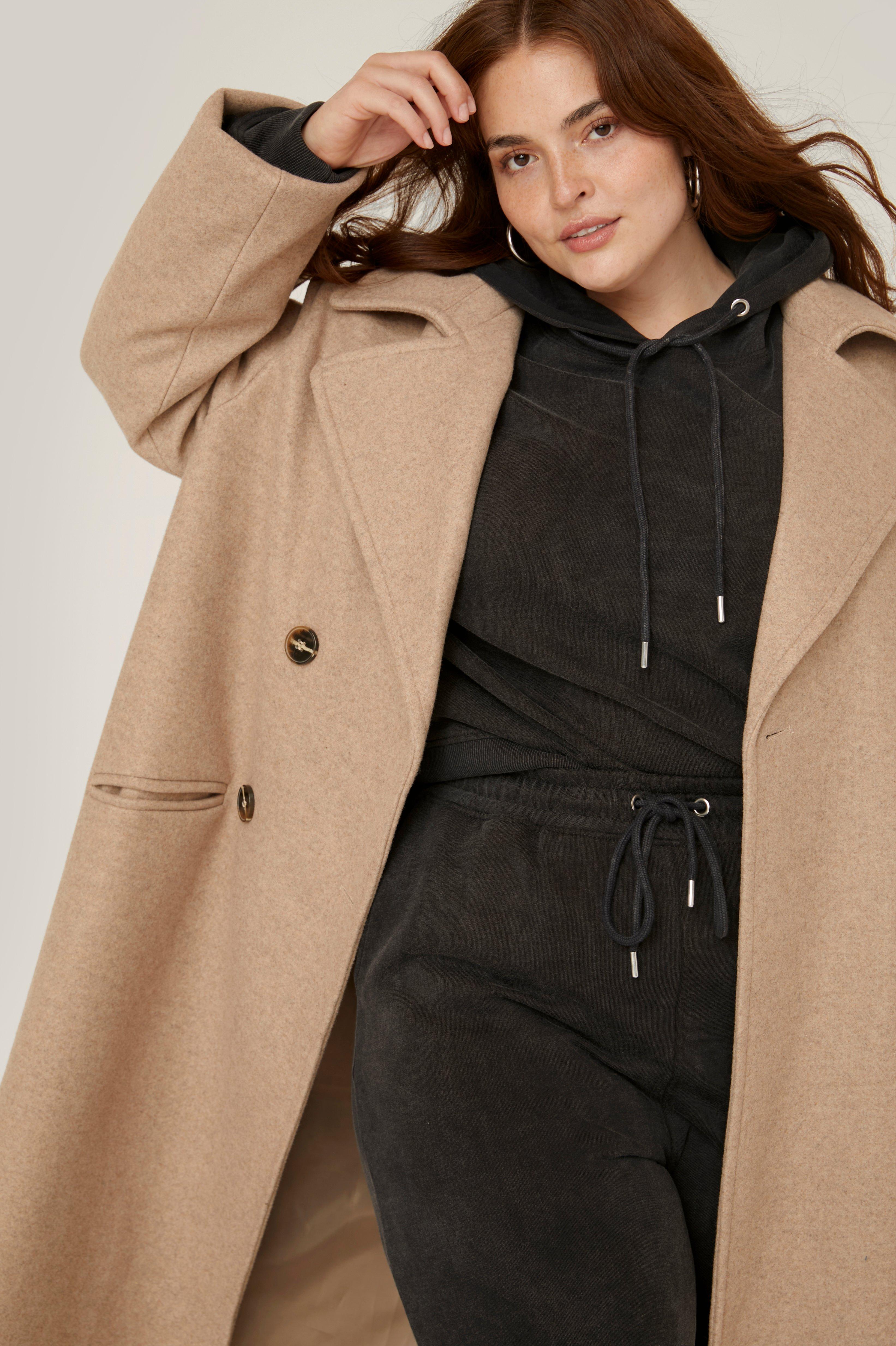 Plus Size Ultimate Faux Wool Trench Coat