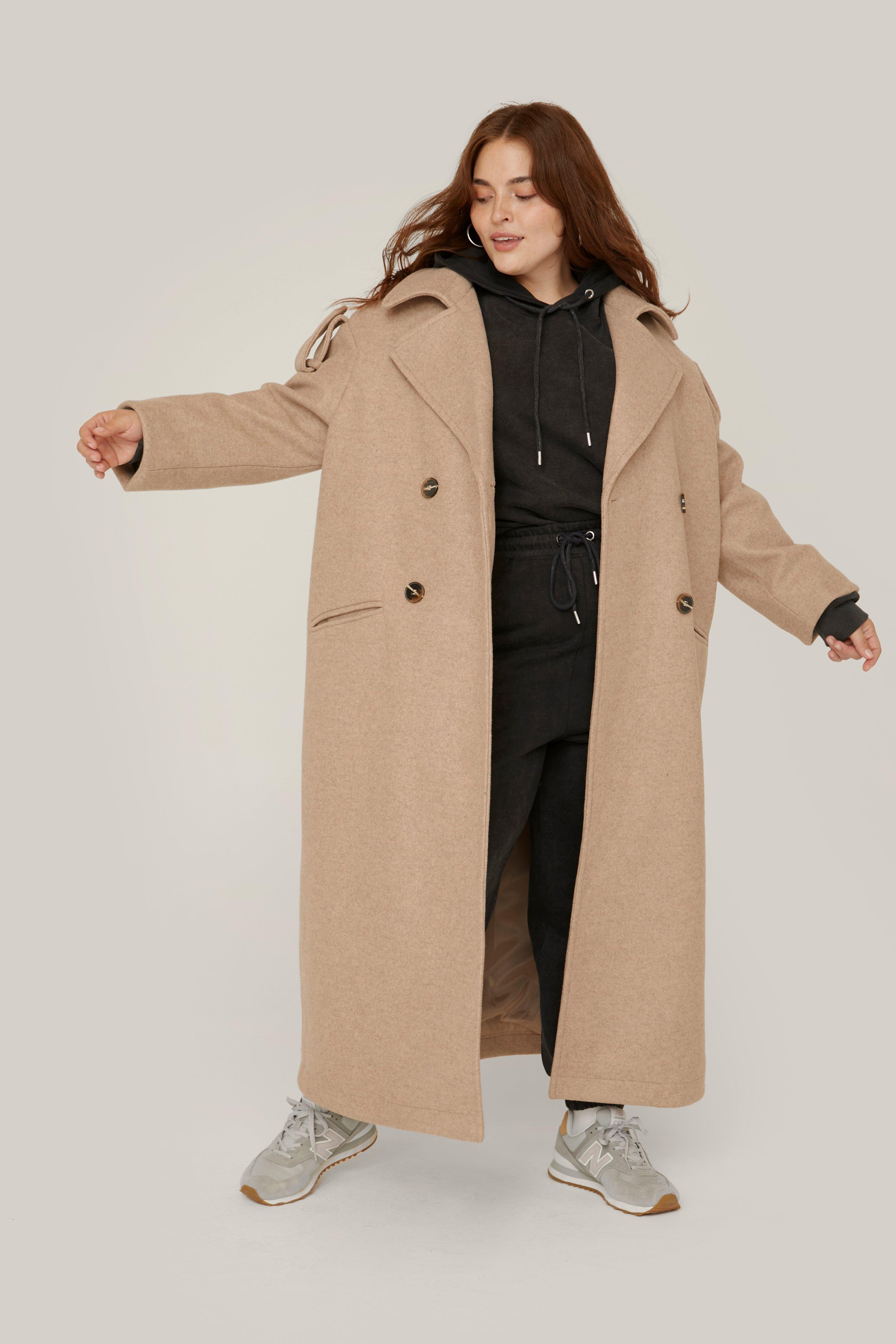 Plus Size Ultimate Faux Wool Trench Coat