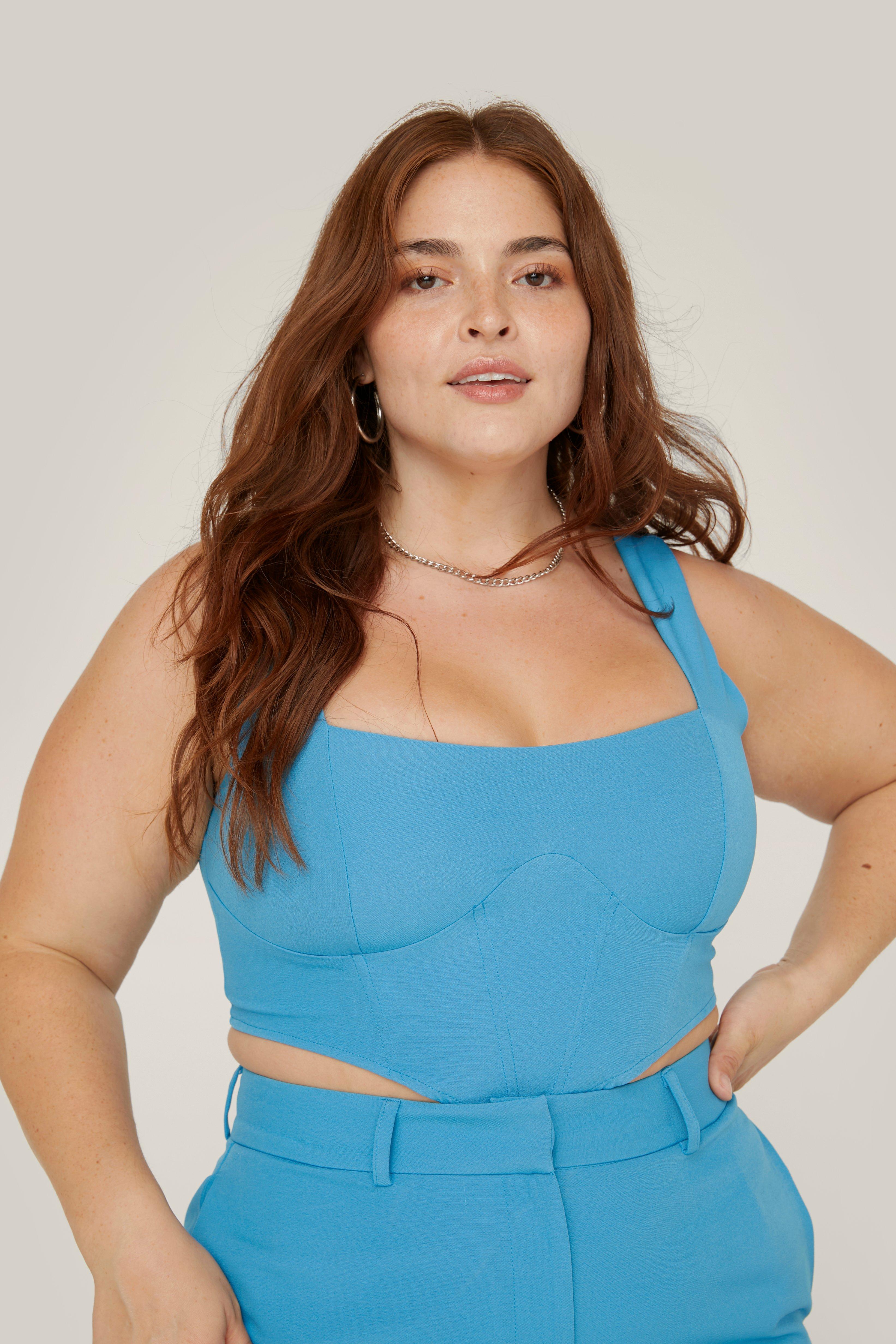 Plus Size Strappy Cropped Boned Corset