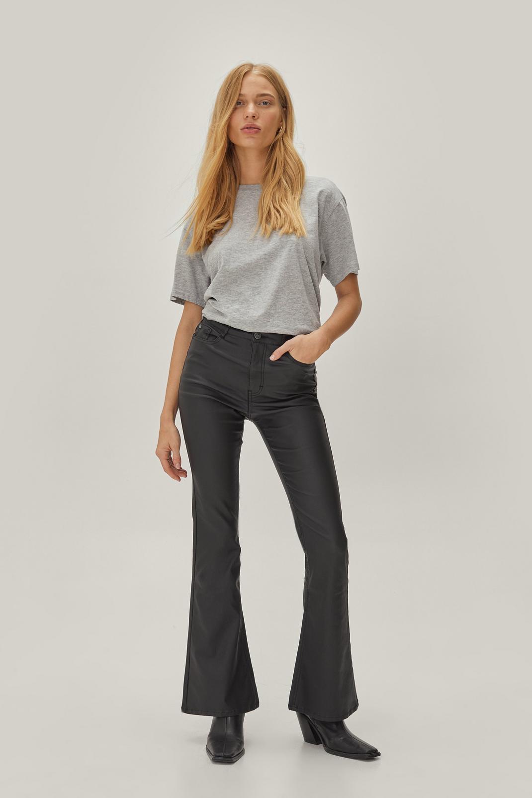 105 Petite Recycled Coated Flared Trousers image number 2