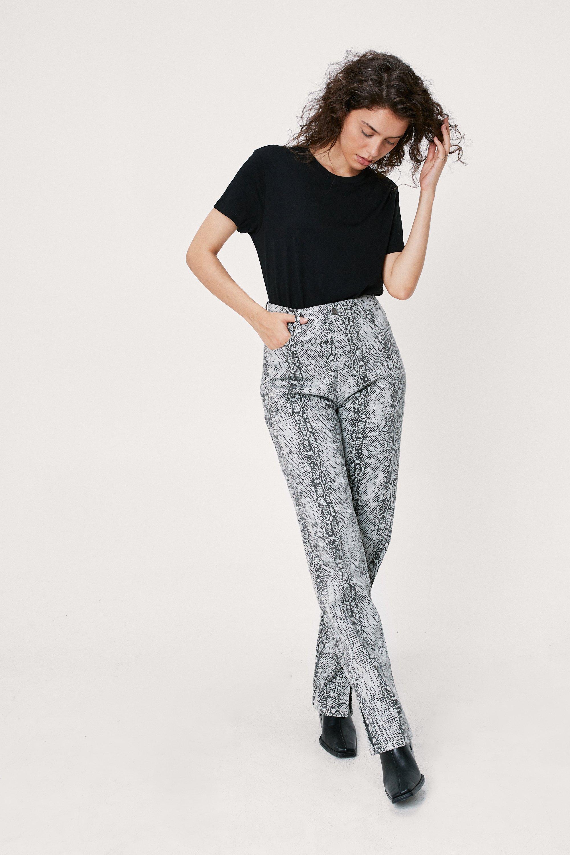 Grey snake sales print jeans