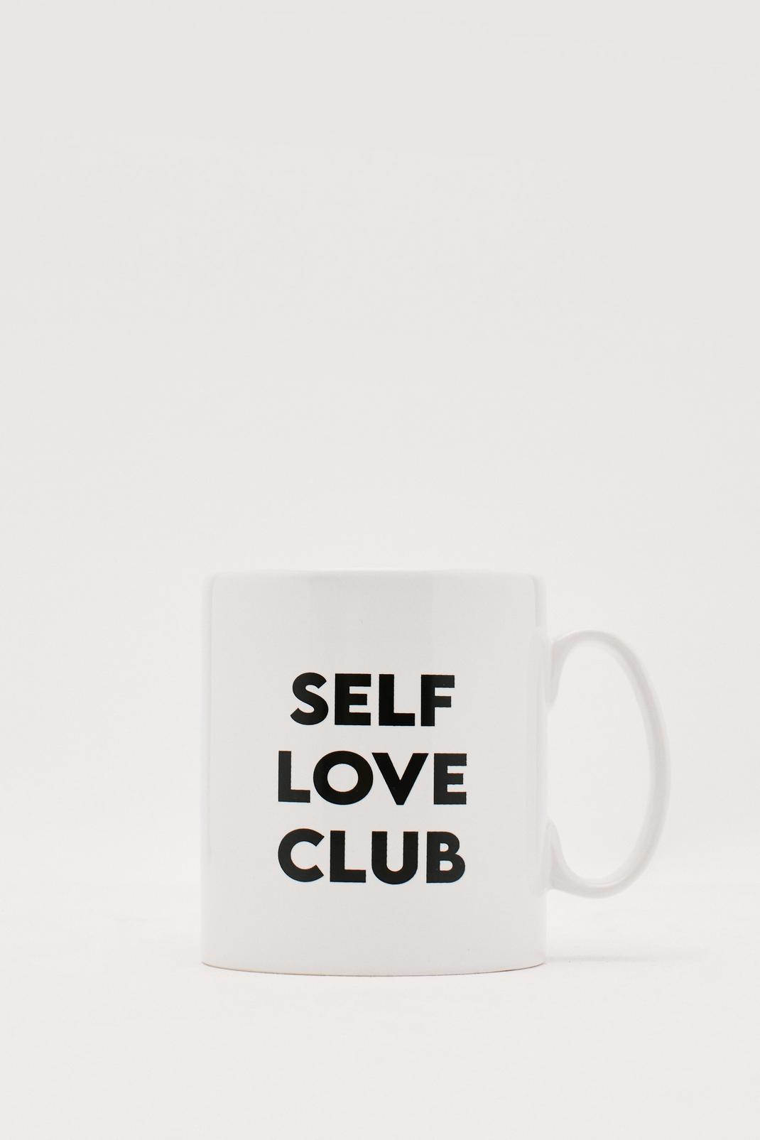 White Self Love Club Mug image number 1