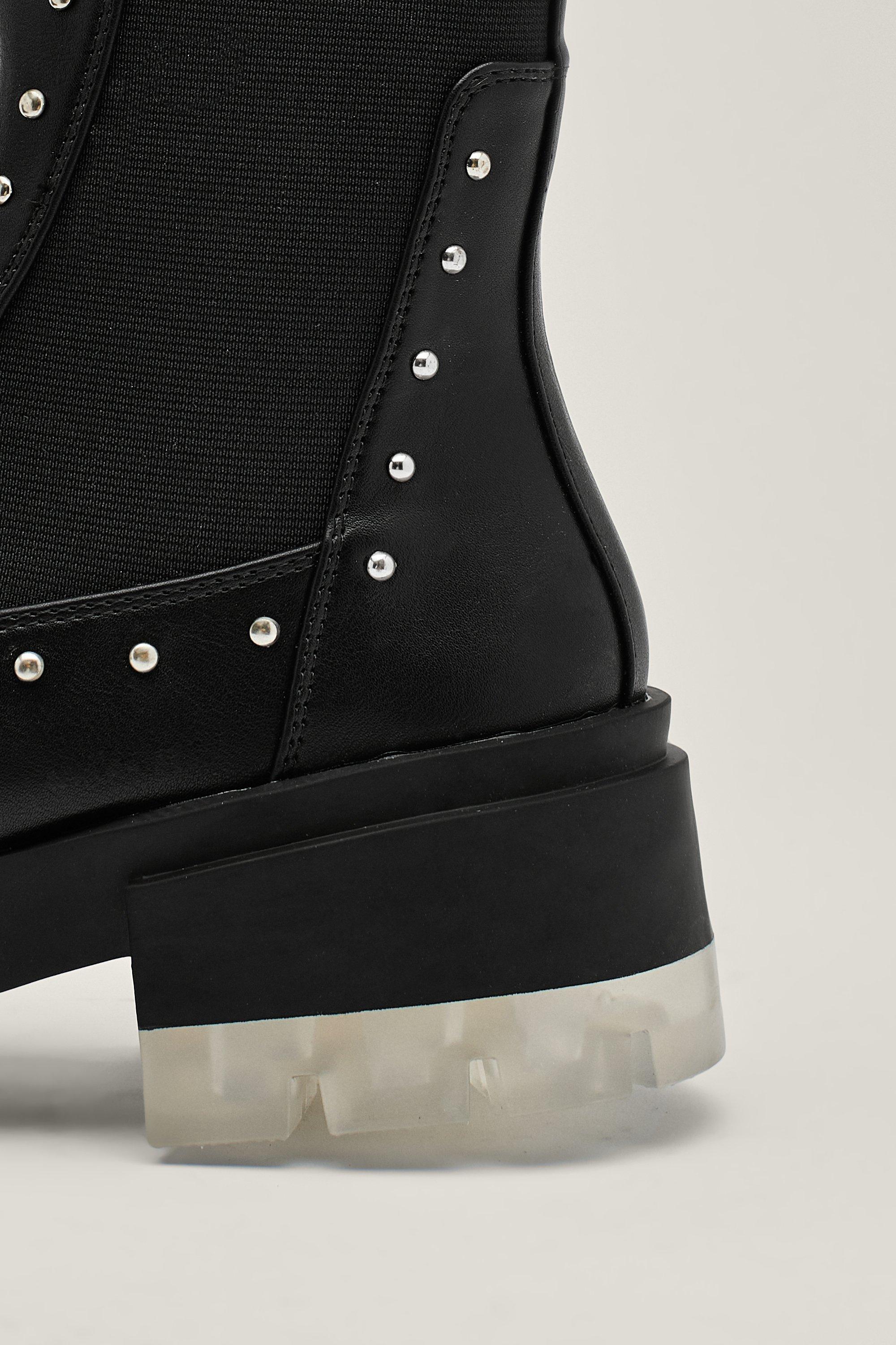 Chunky studded chelsea clearance boots