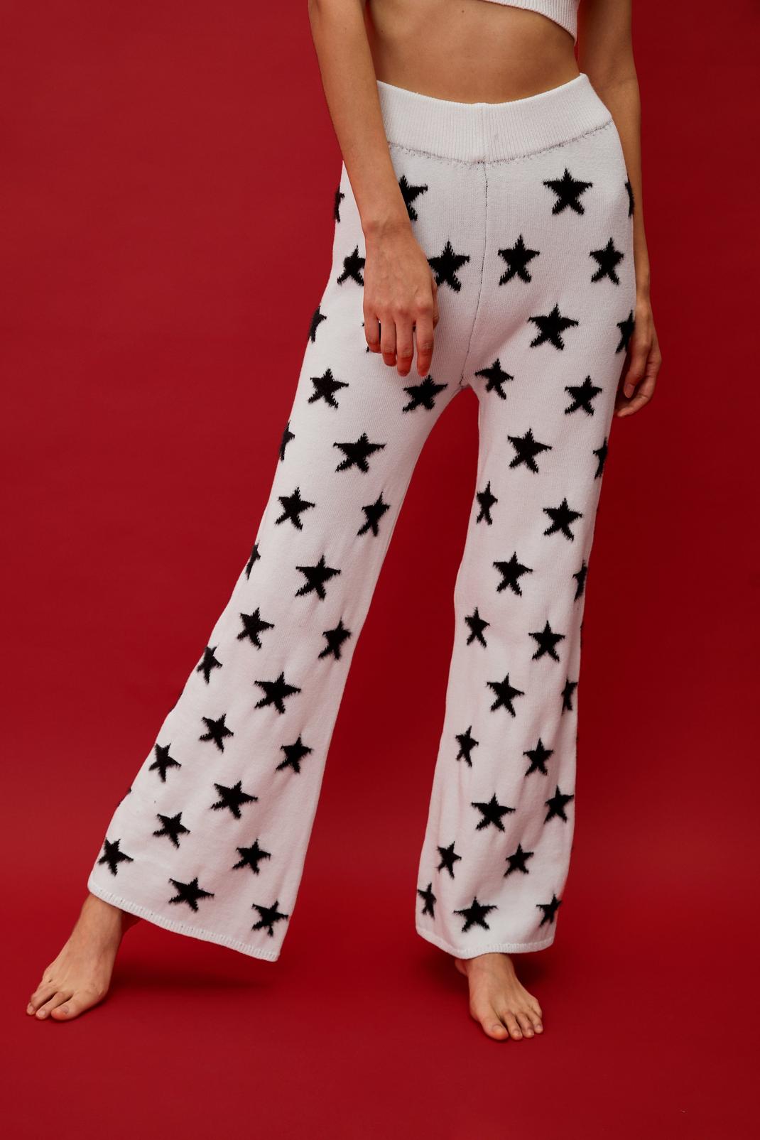173 Star Fluffy Knitted Wide Leg Pants image number 2