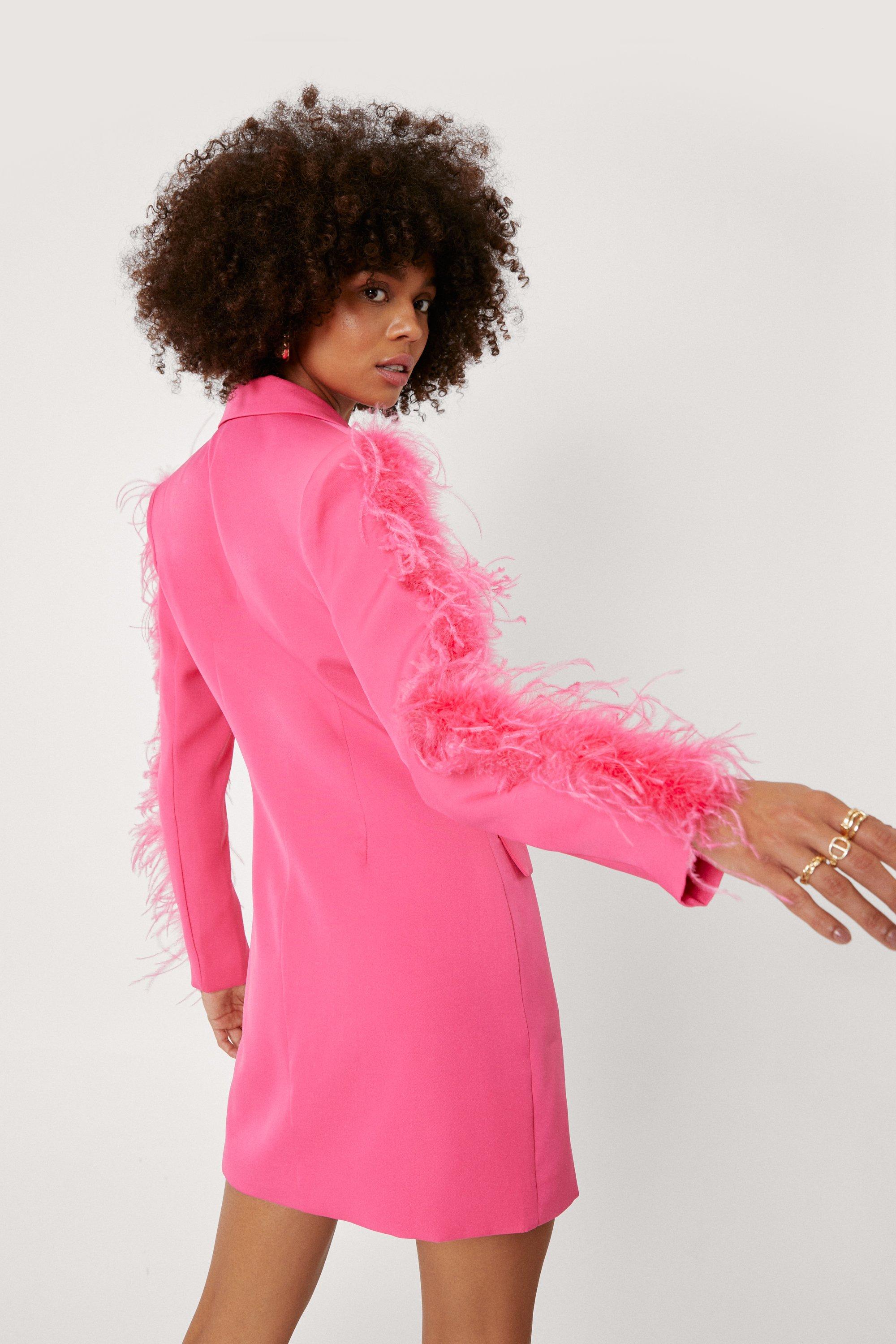 feather pink blazer - OFF-69% >Free Delivery