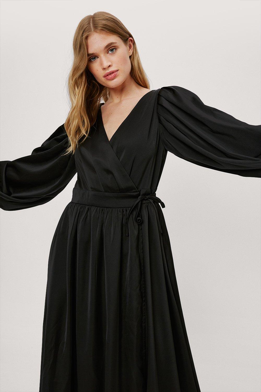 nasty gal long black dress