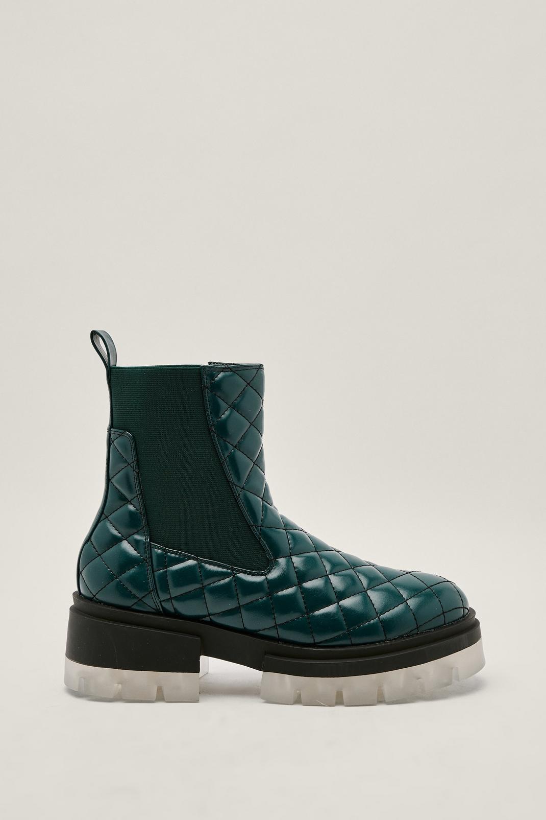568 Faux Leather Quilted Ice Sole Chelsea Boots image number 2
