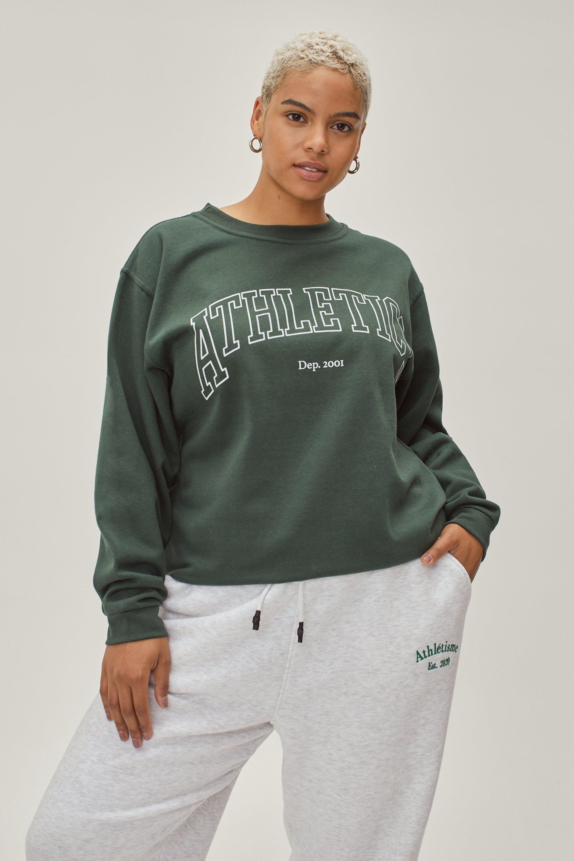 Plus size slogan online sweatshirt