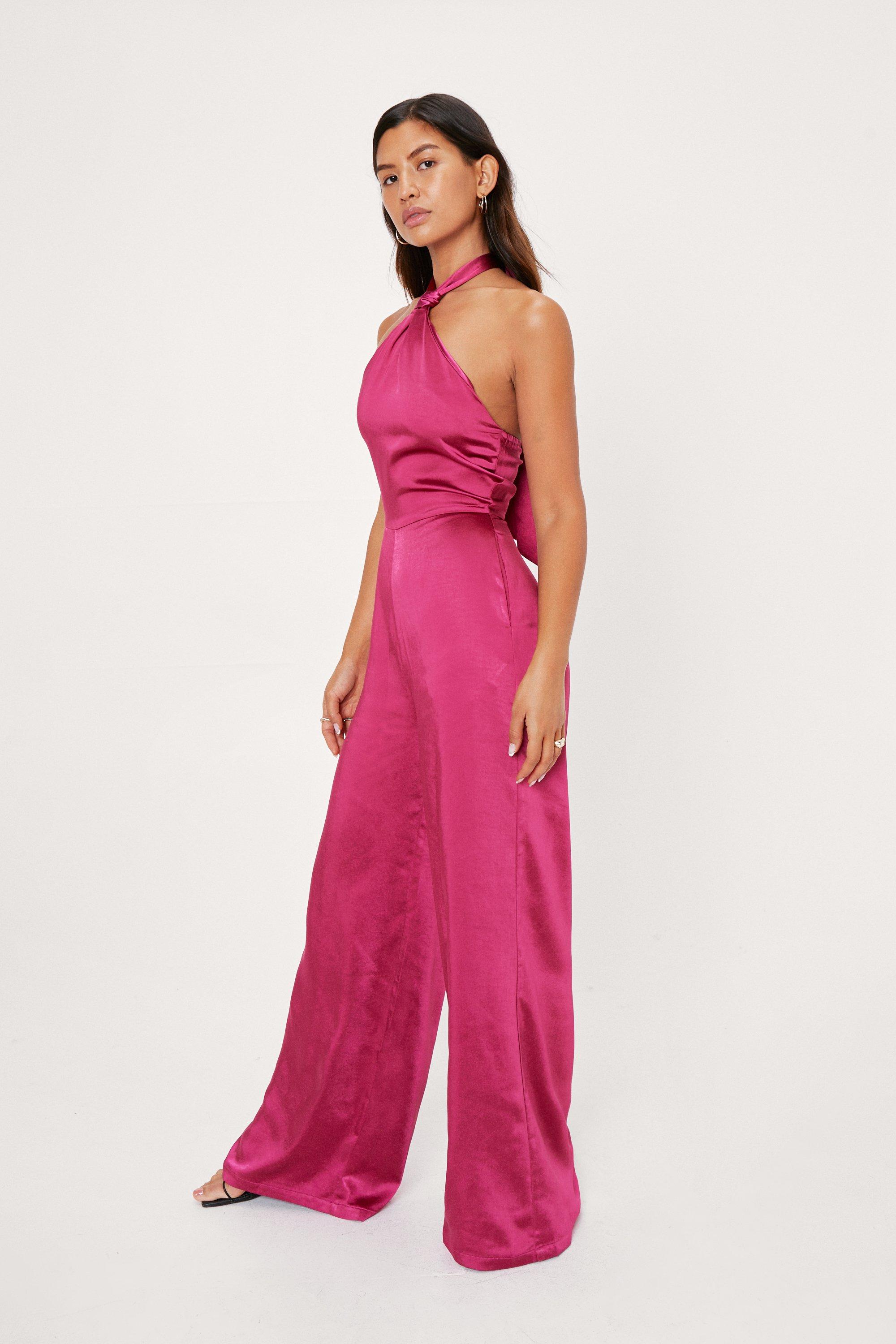 Satin Strapless Tailored Jumpsuit