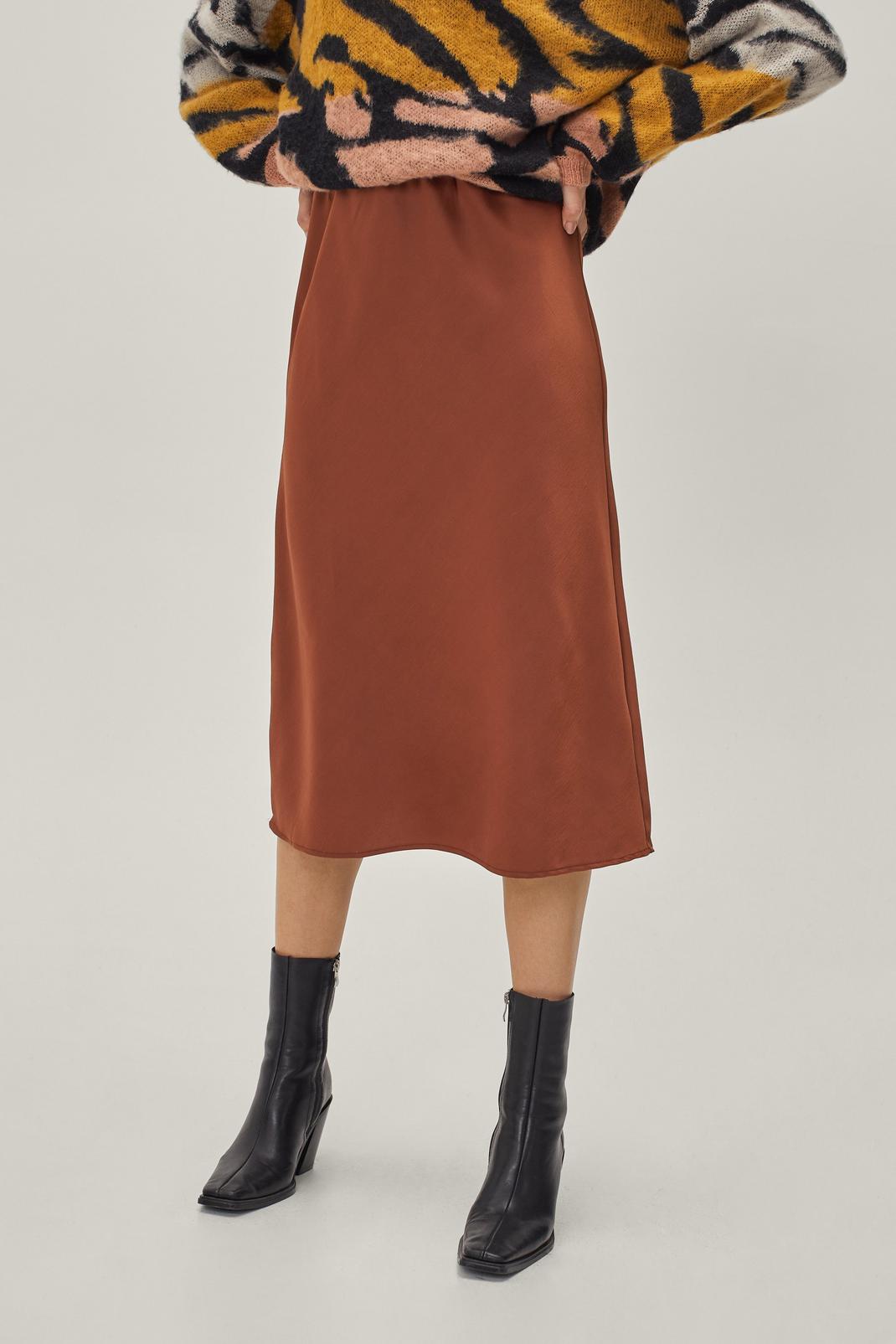 186 Recycled Satin Midi Skirt image number 2