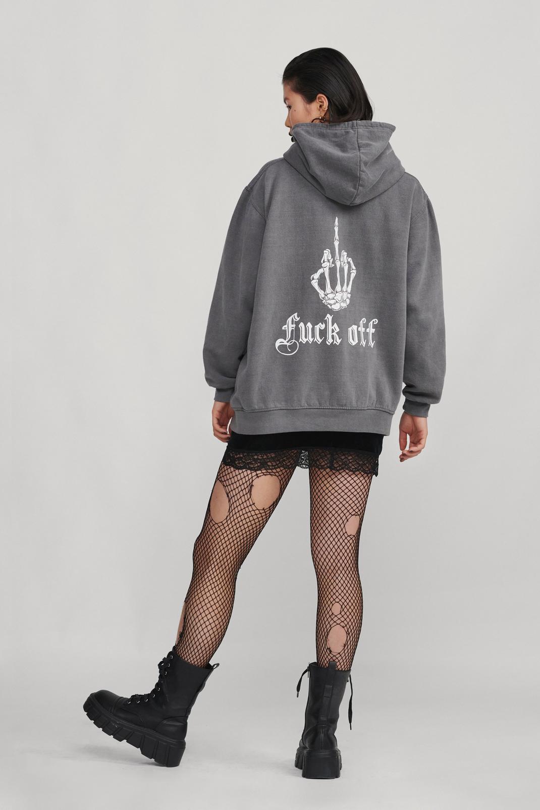 Charcoal Fuck Off Hoodie image number 1