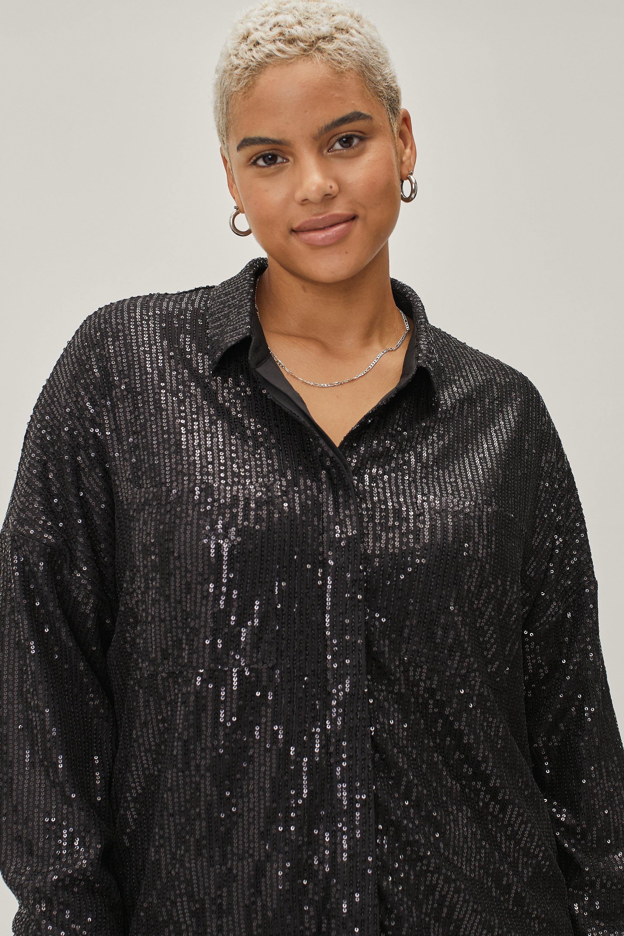 Second Female Sequin Shirt - Black