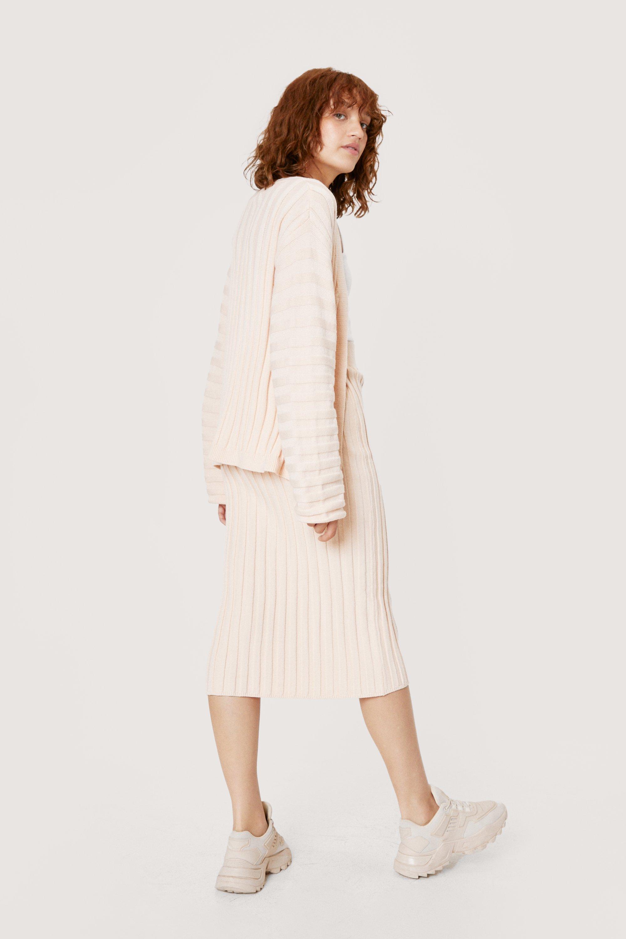 Ribbed sweater hot sale skirt set