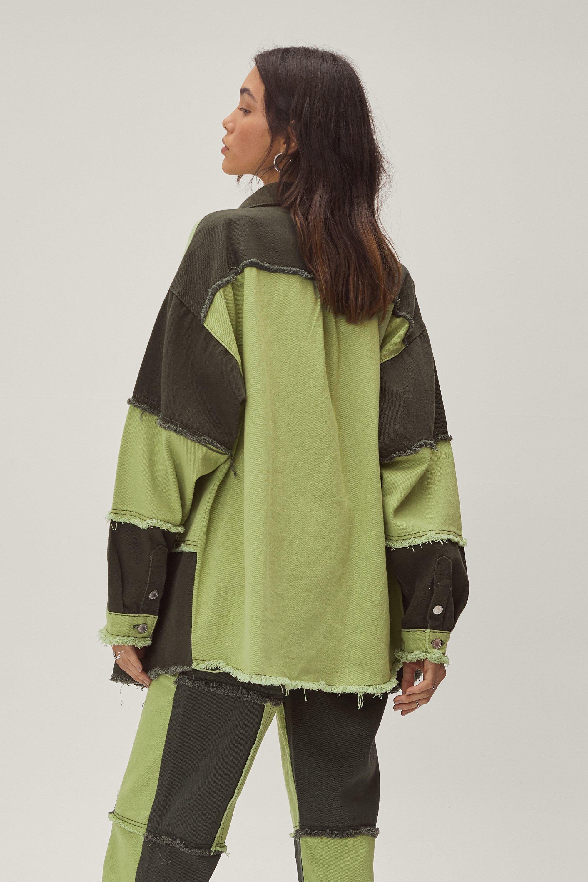 Color block best sale denim shirt