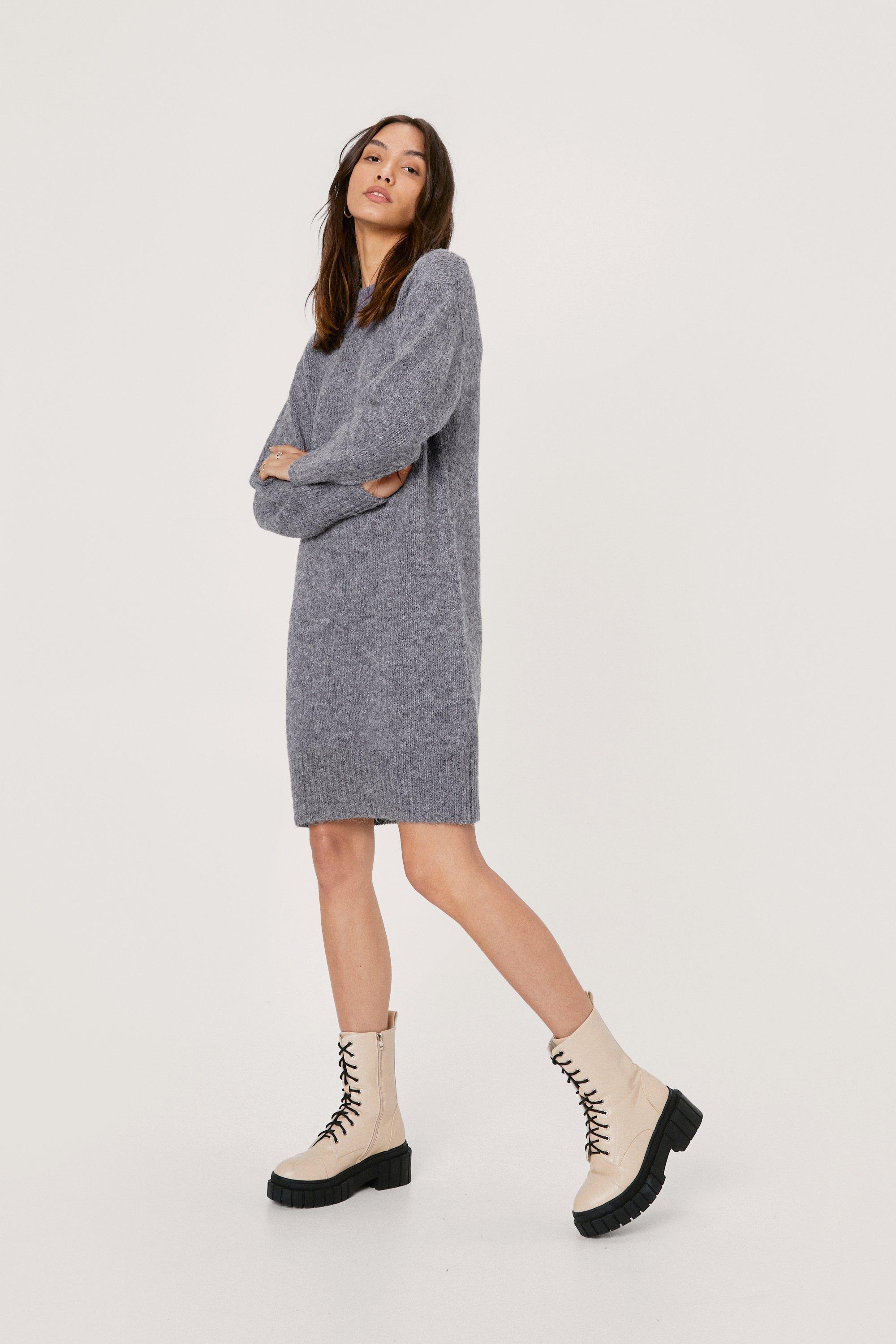 charcoal grey jumper dress