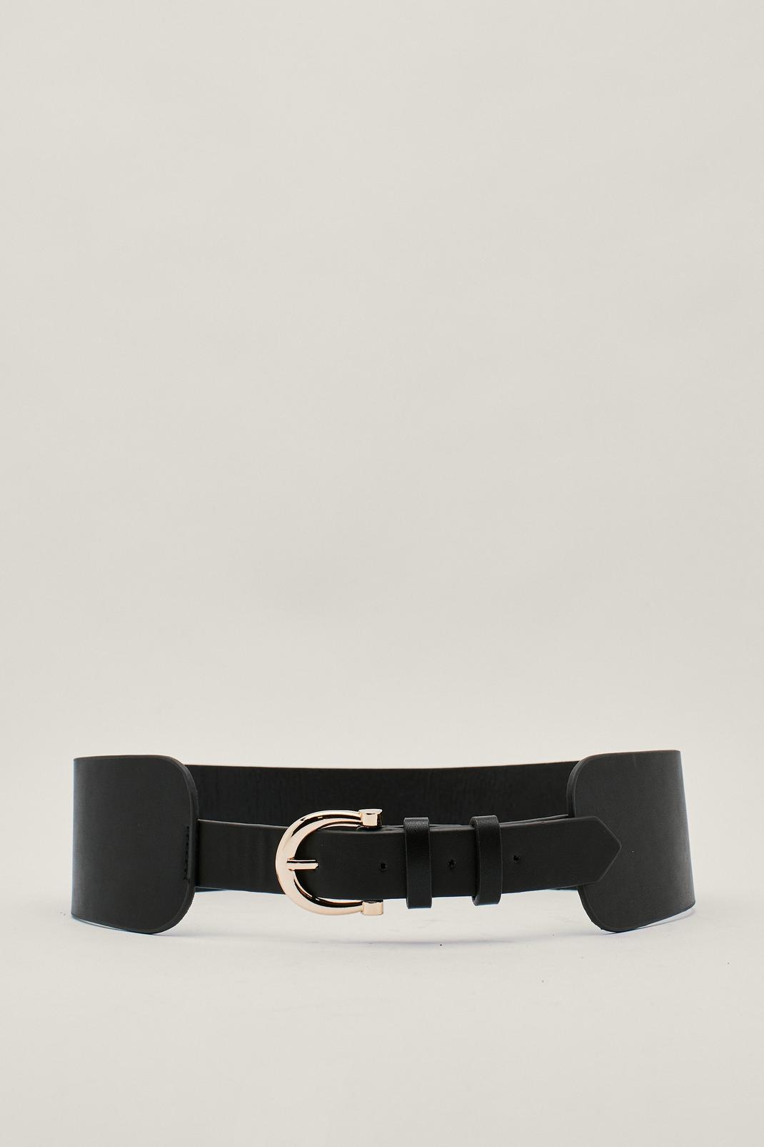 105 Faux Leather Buckle Waist Belt image number 1