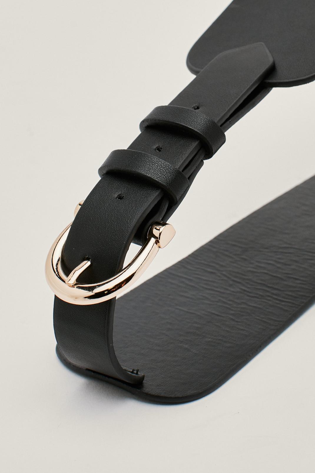 105 Faux Leather Buckle Waist Belt image number 2