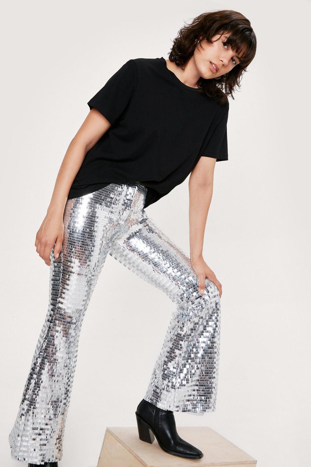 Pantalon premium en sequins style disco, Silver image number 1