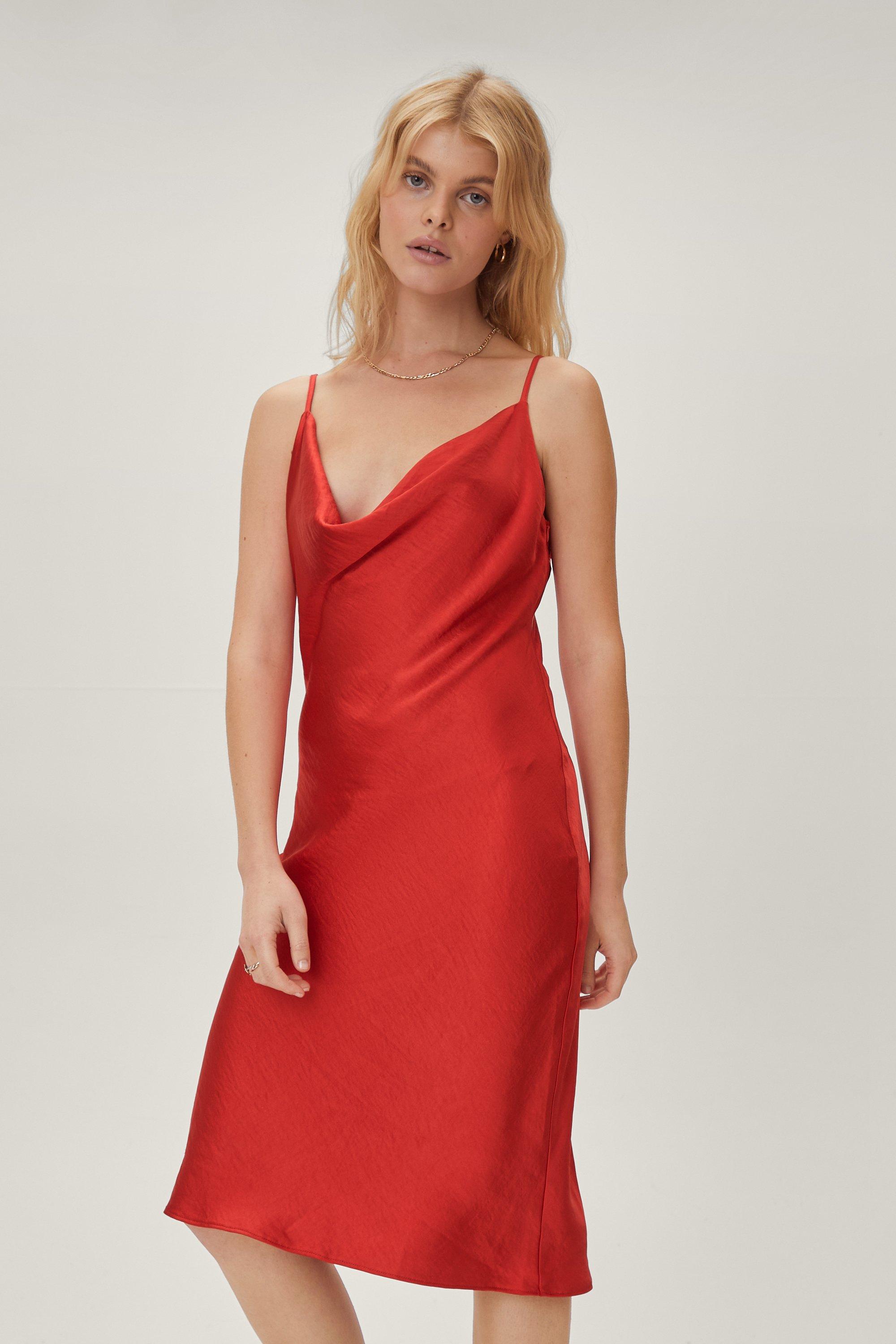 Petite Recycled Satin Midi Slip Dress Nasty Gal