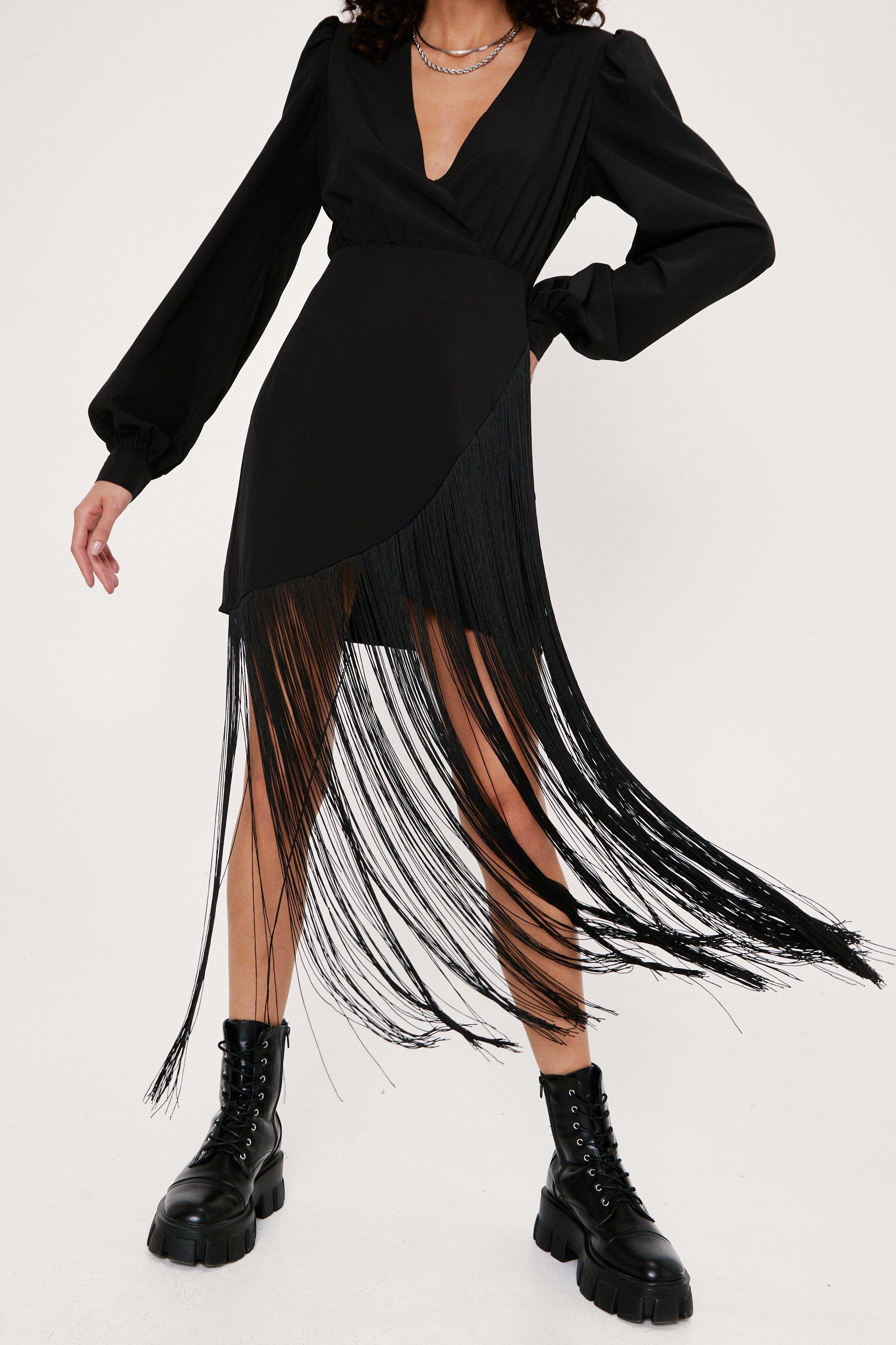 Nasty gal fringe clearance dress