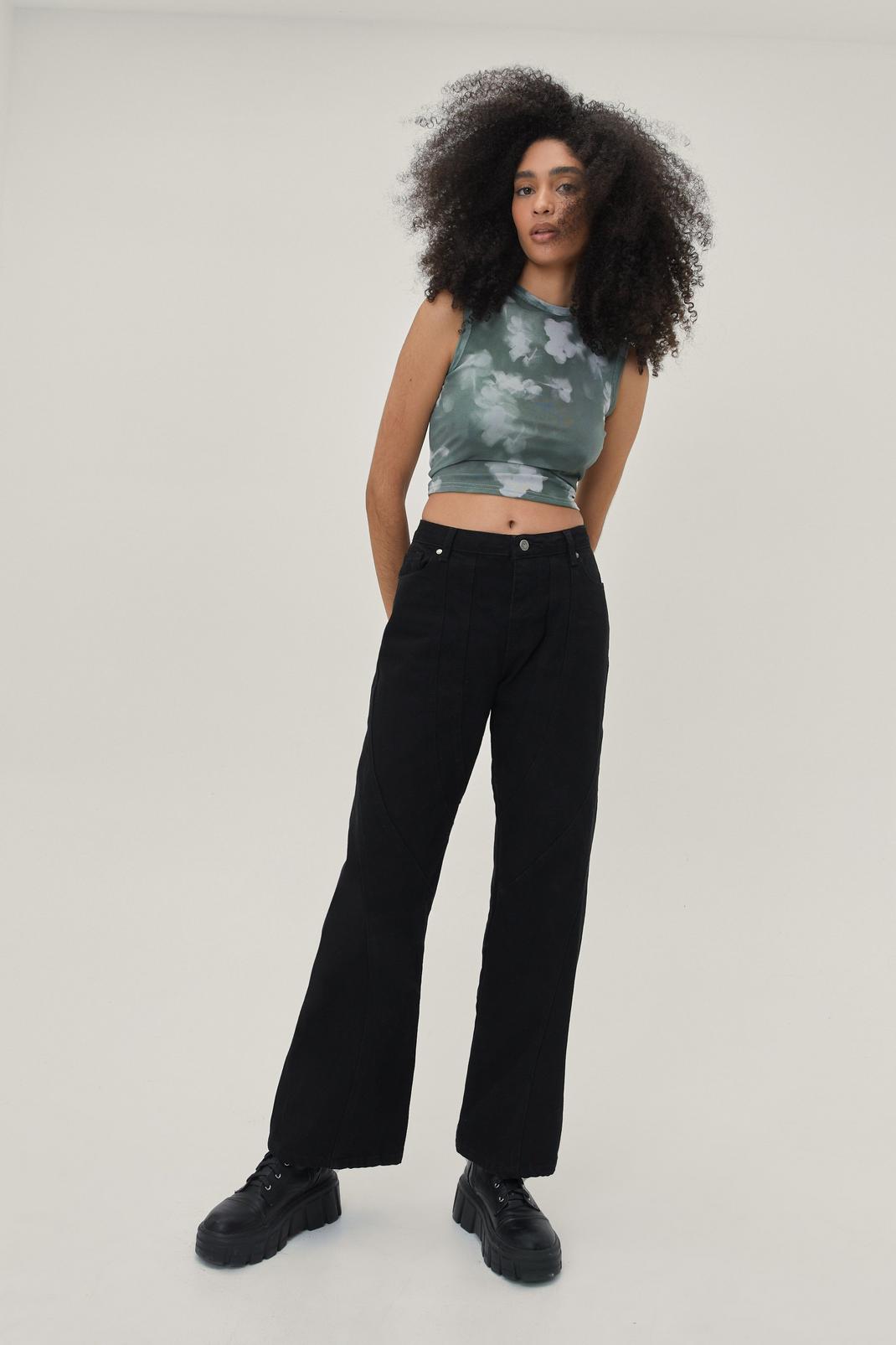 105 Seam Detail Wide Leg Jeans image number 1