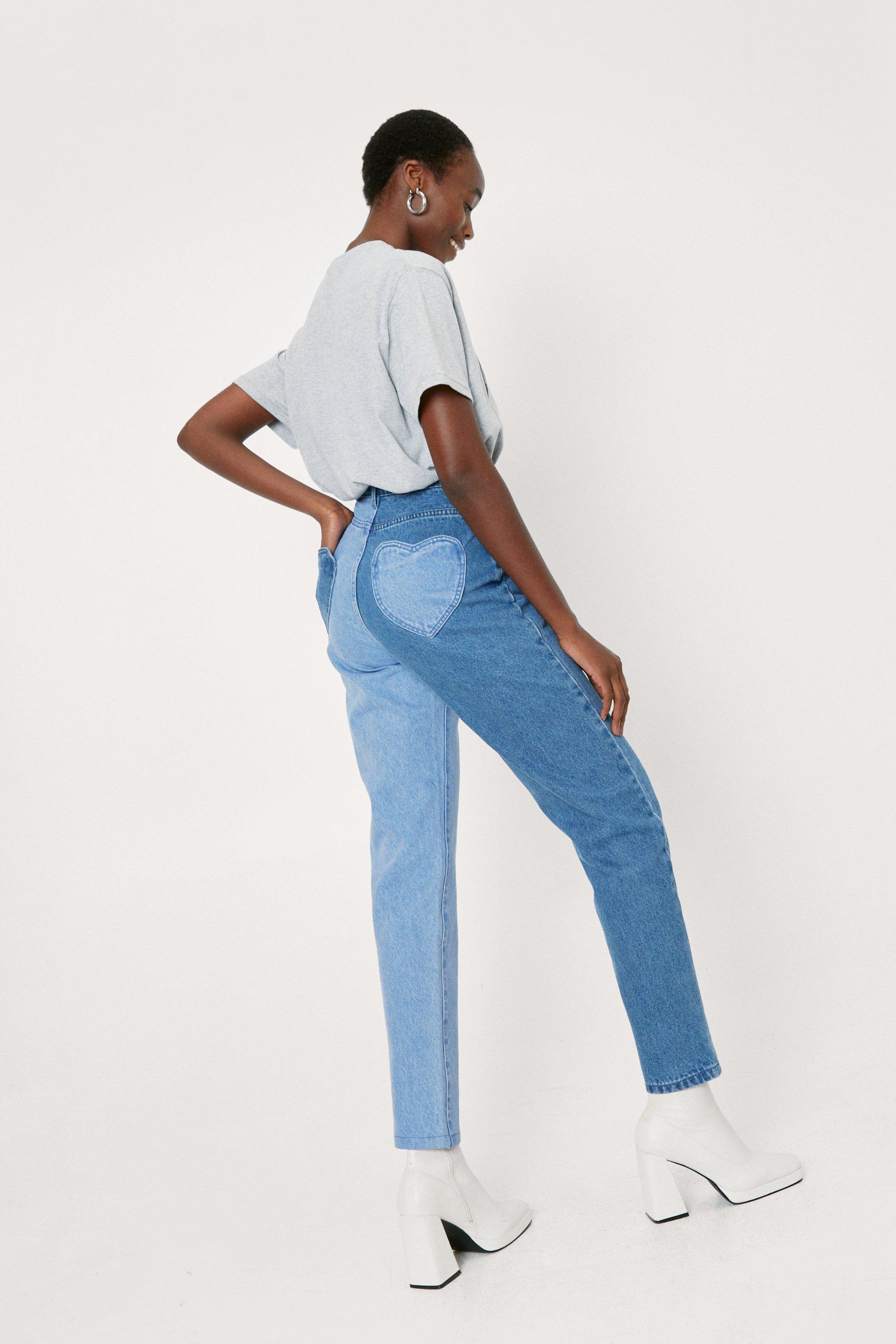 two tone denim pants