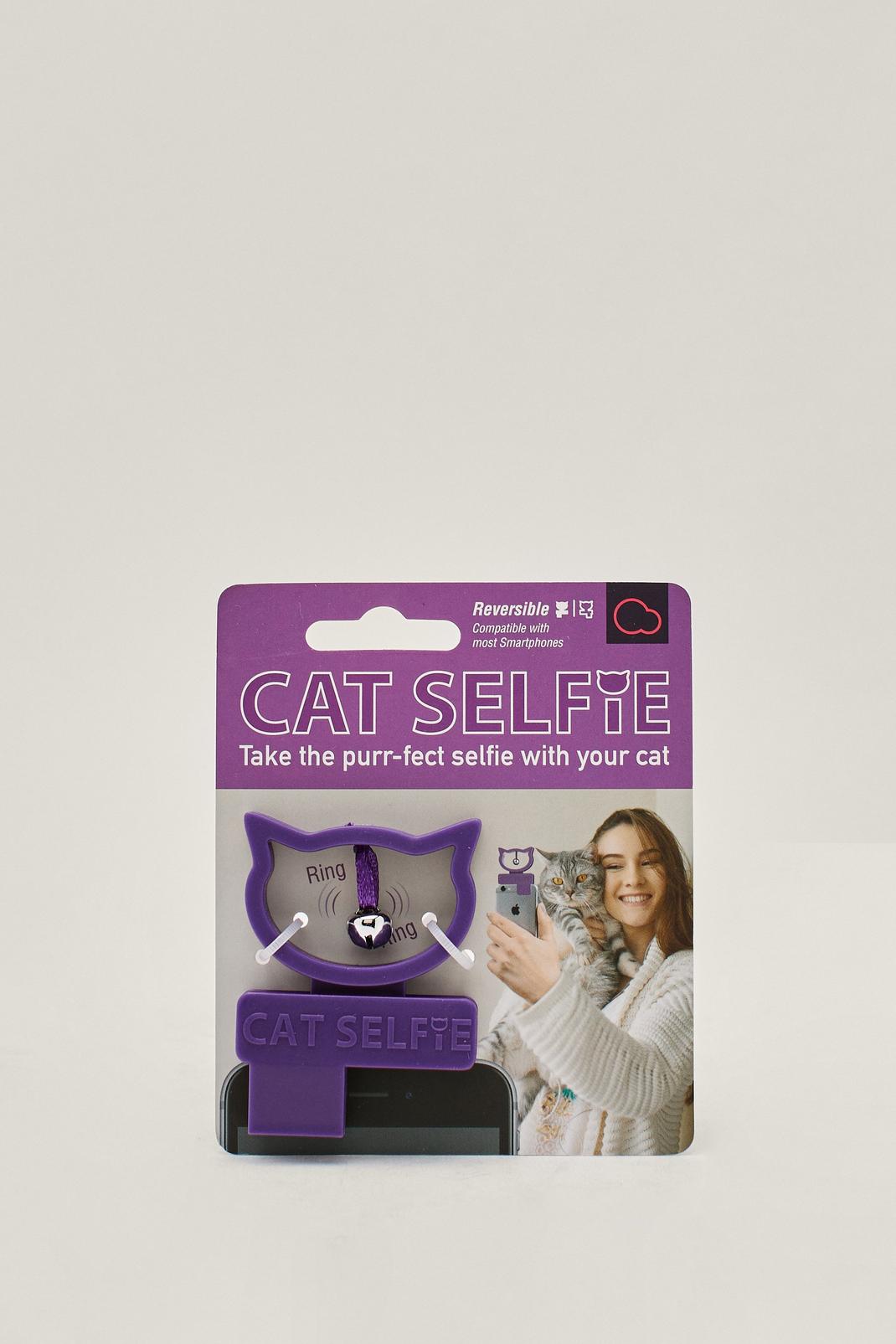 Purple Cat Selfie Phone Accessory image number 1