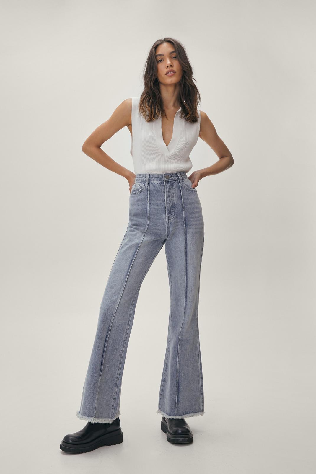 Denim Seam Detail Fit and Flare Jeans