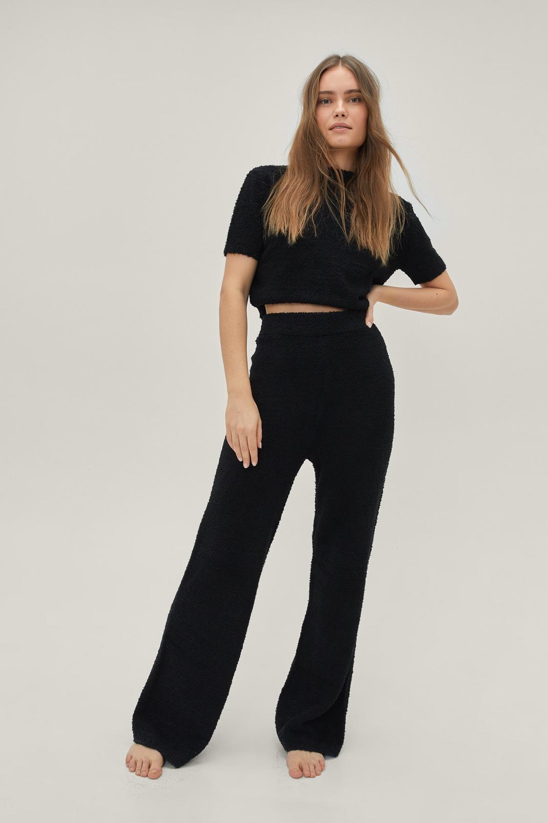 105 Popcorn Knit Wide Leg Lounge Trousers image number 1