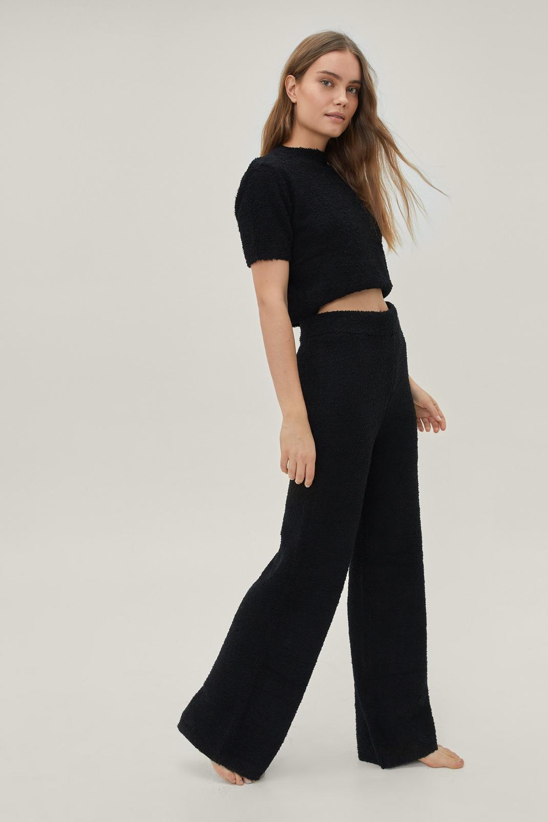 105 Popcorn Knit Wide Leg Lounge Trousers image number 2
