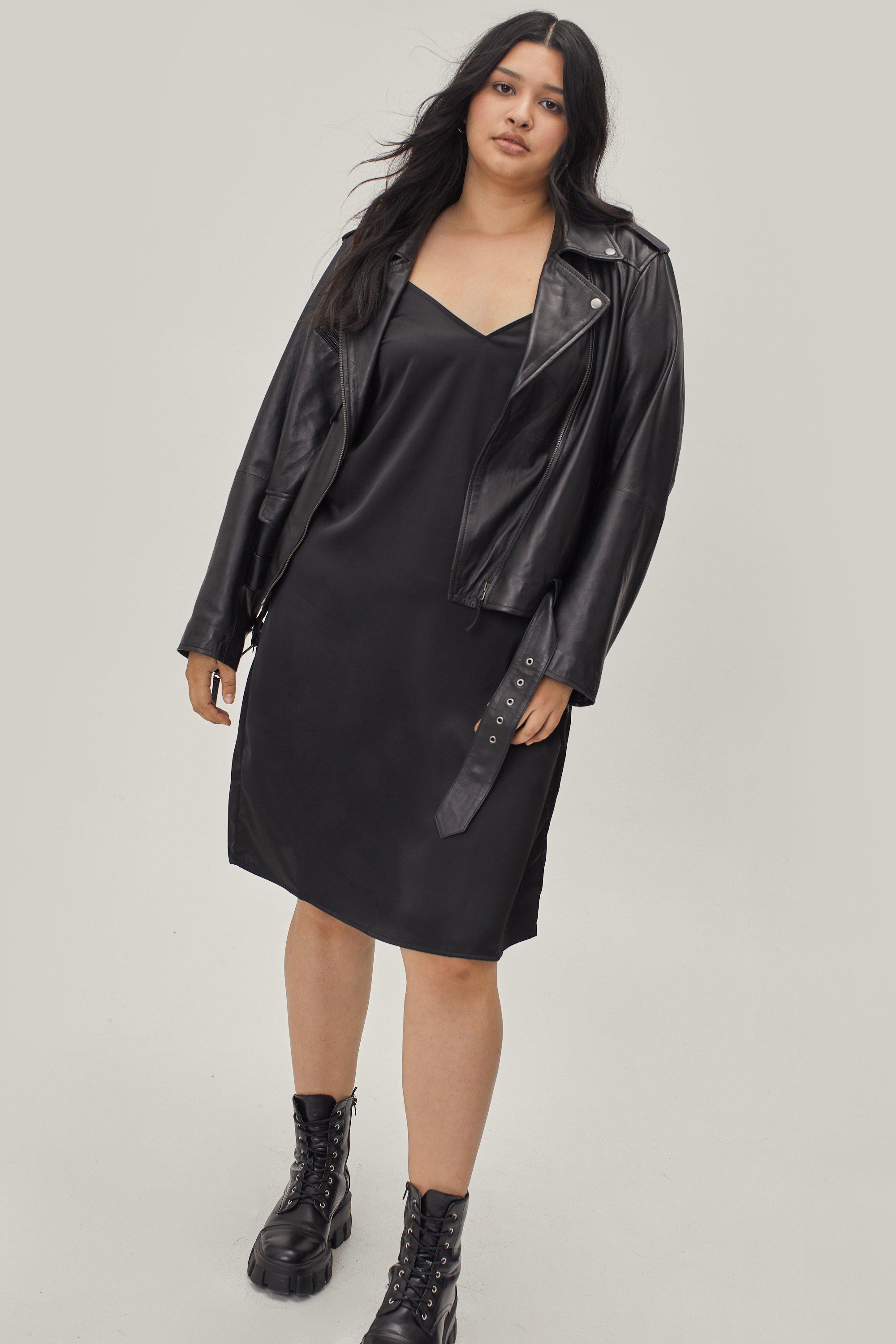 plus size black cami dress