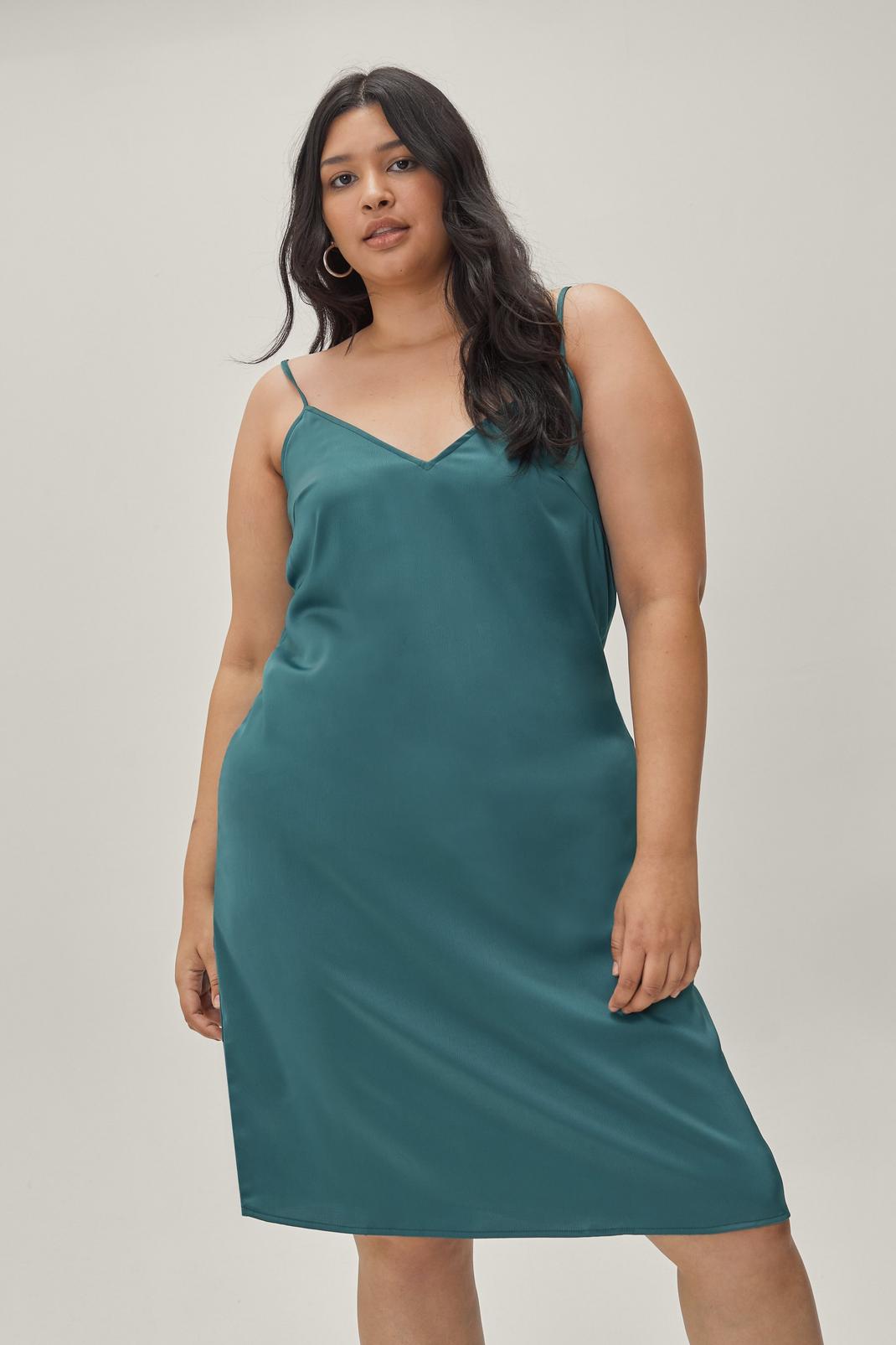 168 Plus Size Recycled Satin Mini Cami Dress image number 2