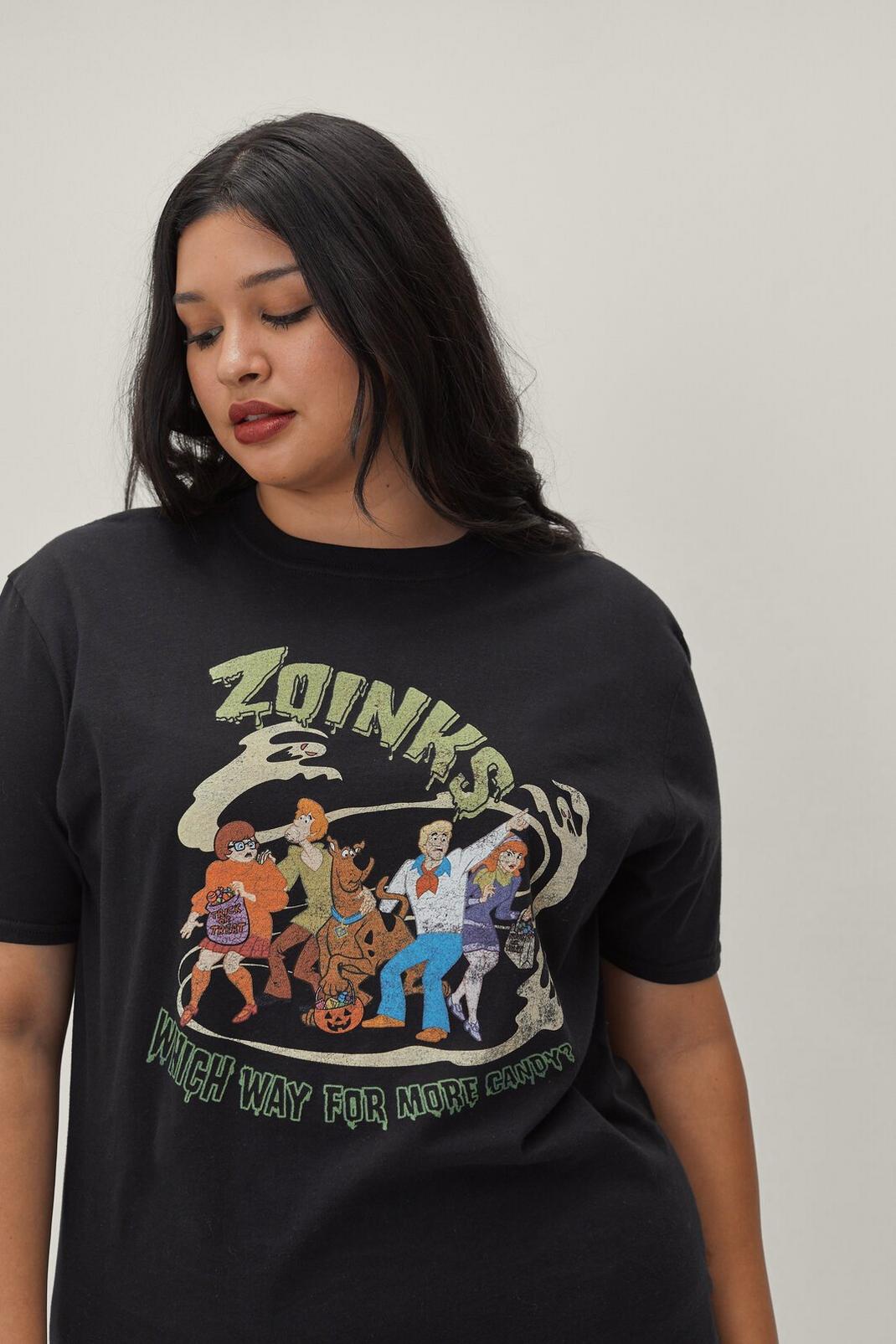 Black Plus Size Scooby Doo Zoinks License Tee image number 1