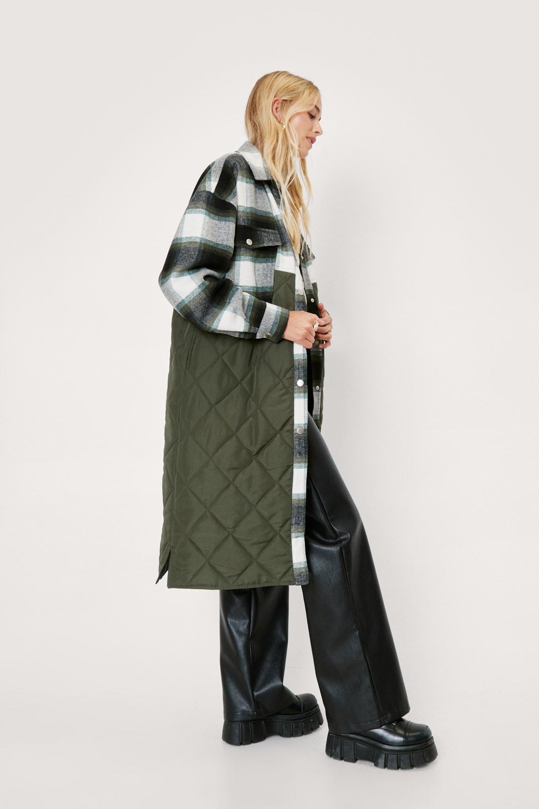 135 Check Quilted Maxi Shacket image number 2