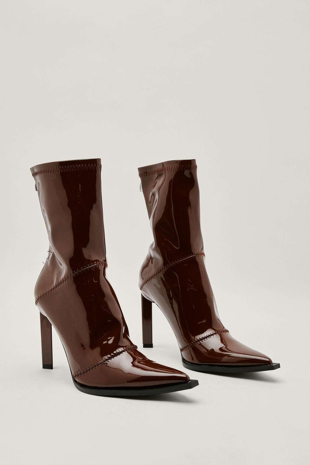 186 Patent Pointed Sock Boots image number 2