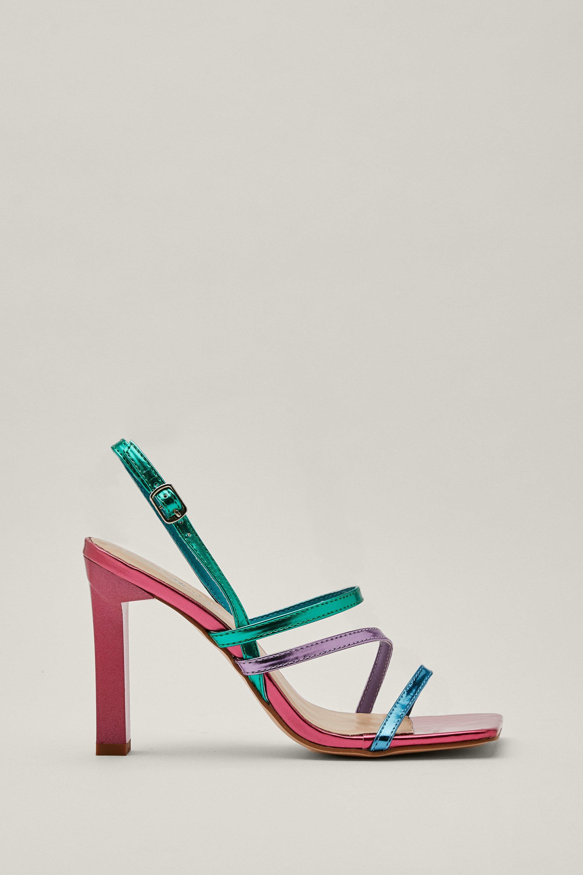 Multi coloured outlet strappy heels