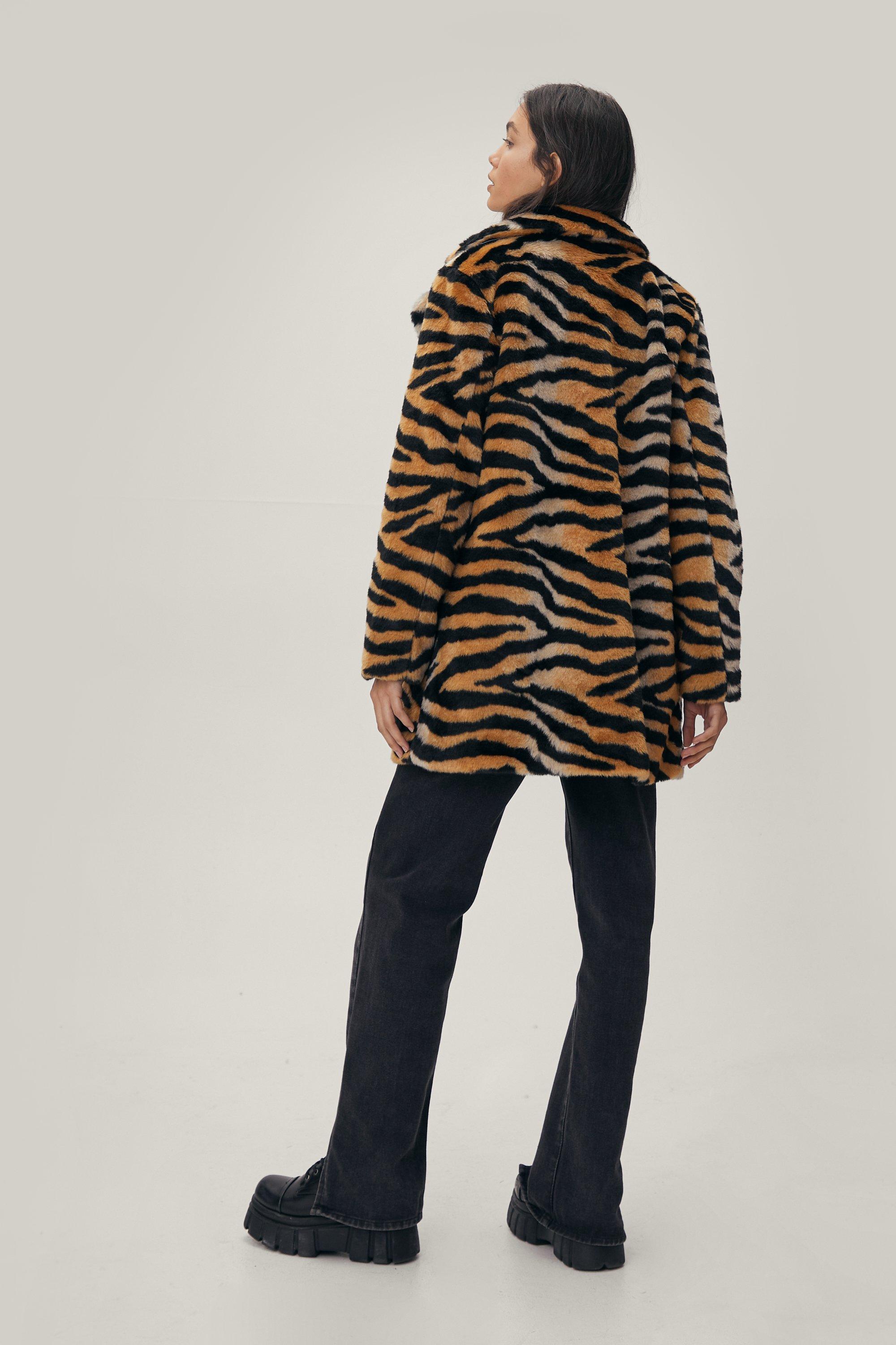 Faux fur hot sale tiger coat