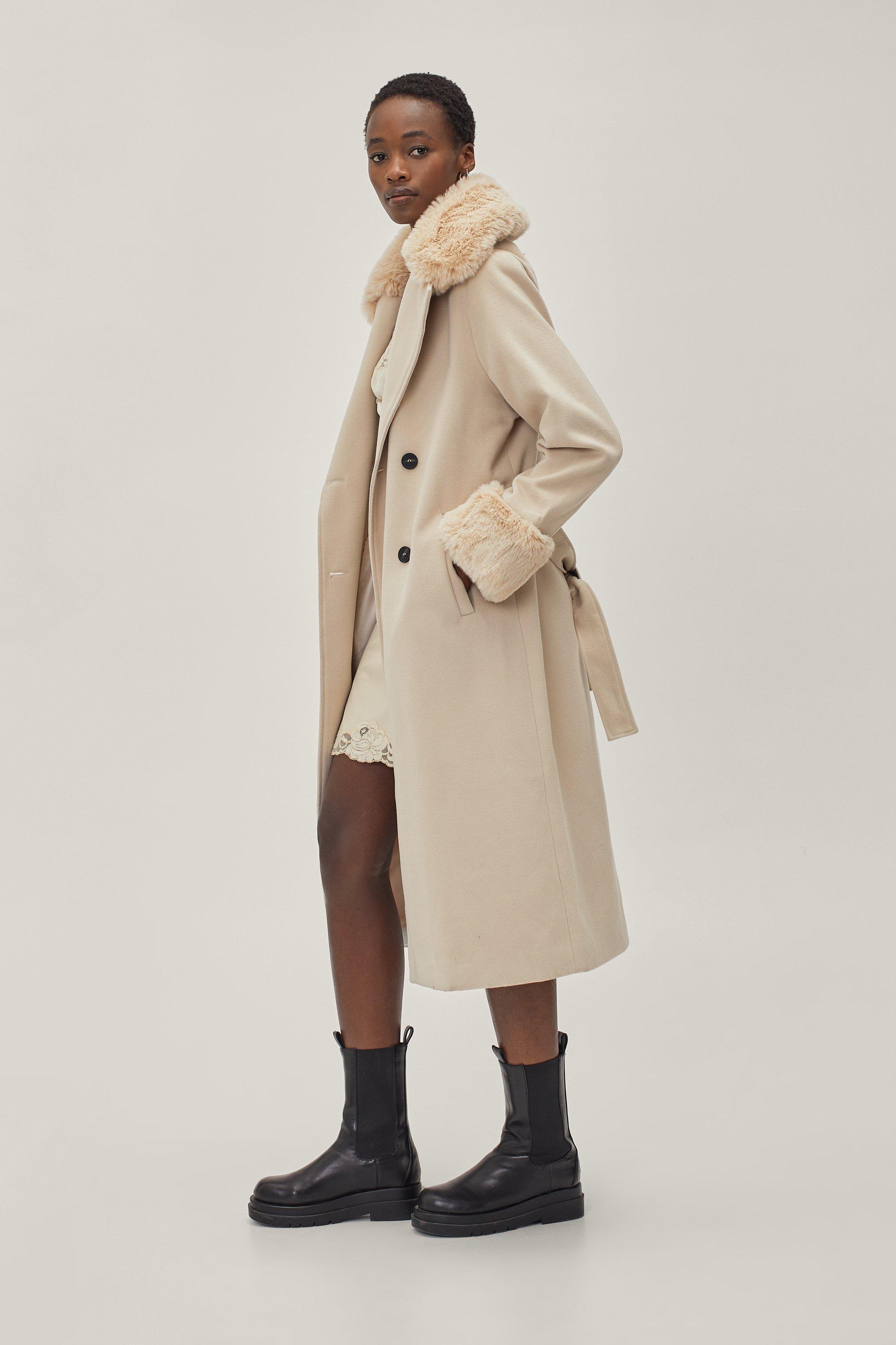 wool look trench coat