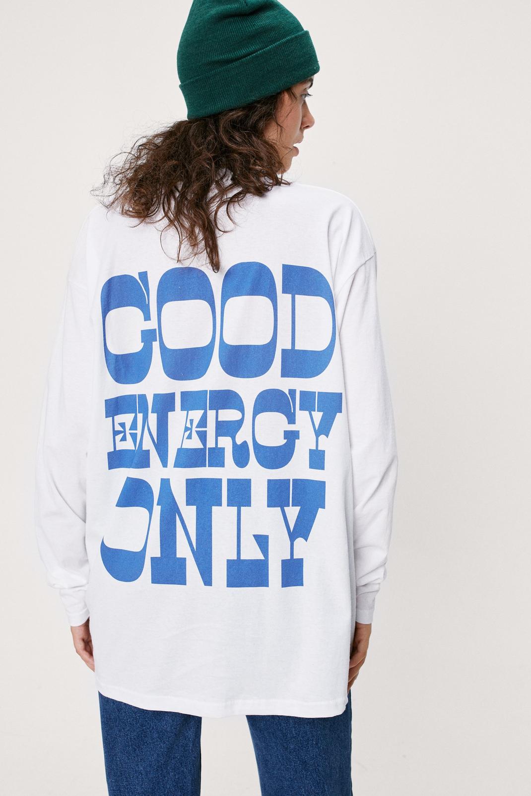 White Good Energy Only Back Placement T-shirt image number 1
