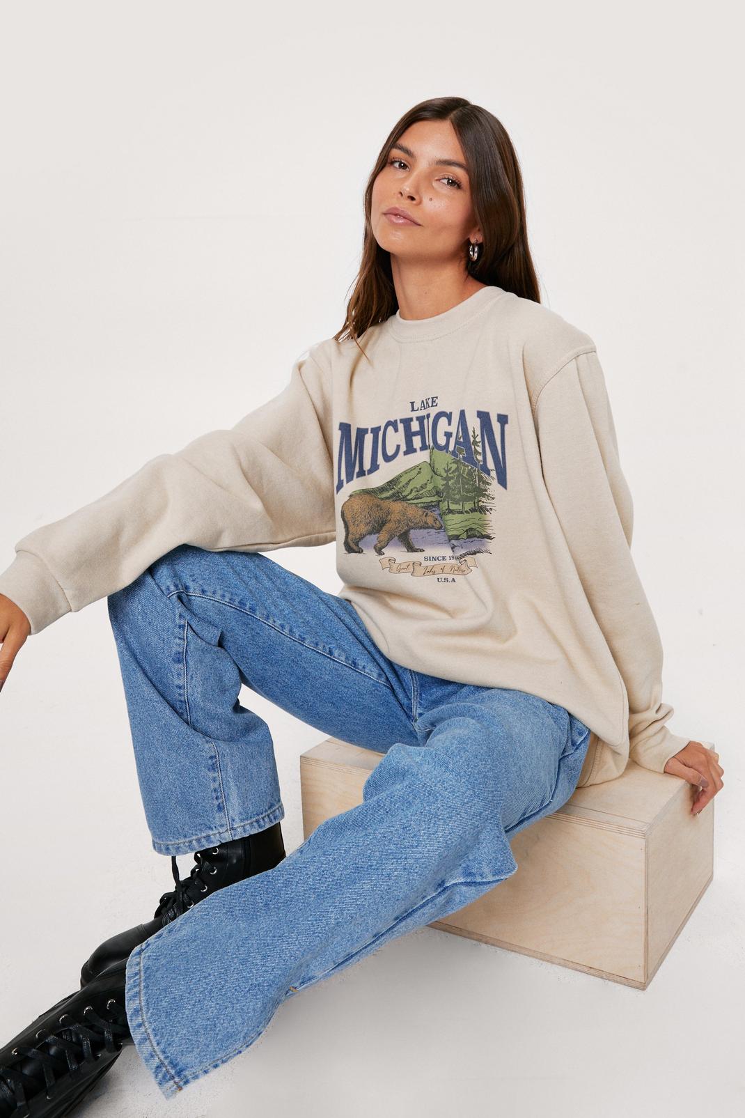 White Lake Michigan Graphic Sweatshirt image number 1