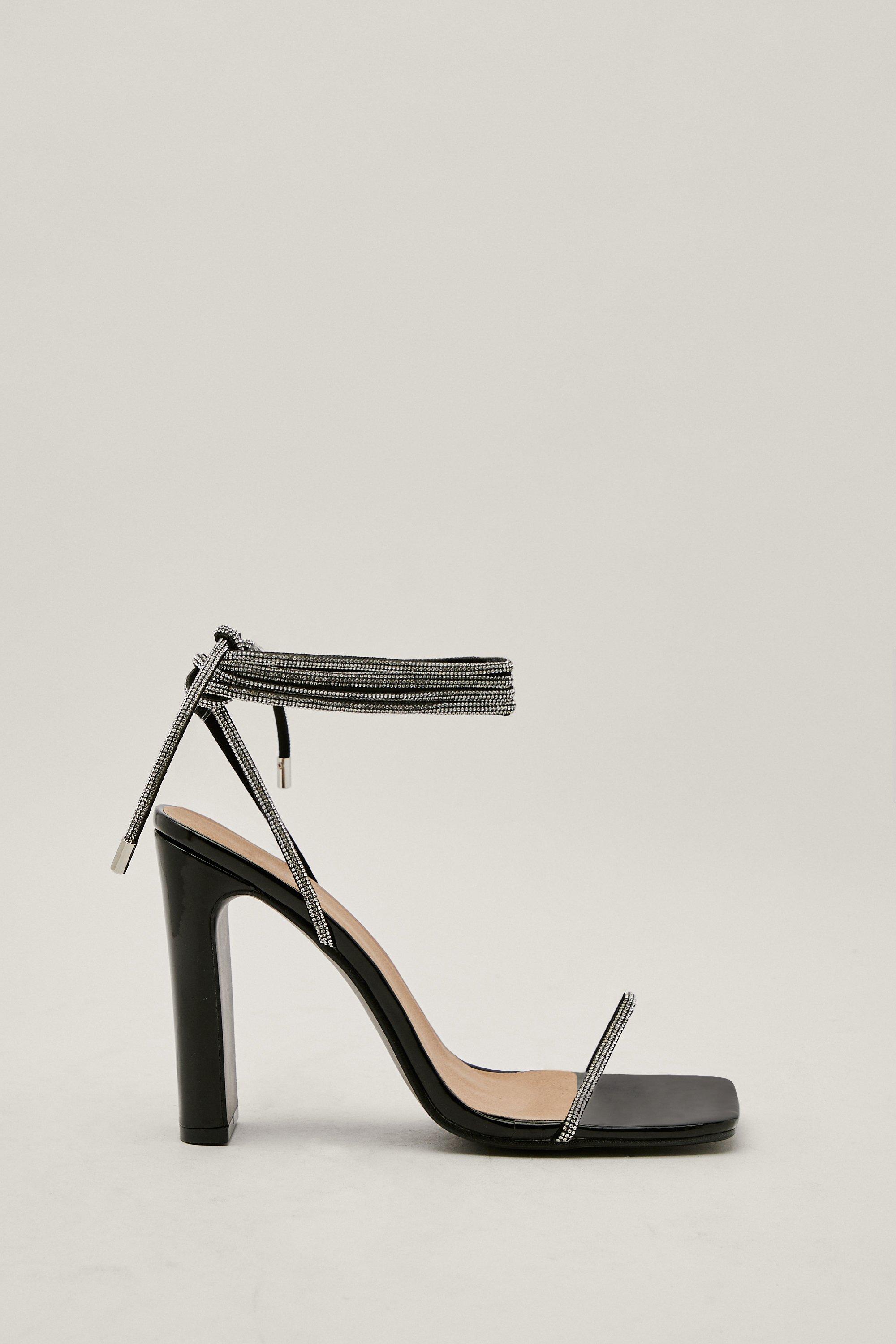 Diamante strap block heels sale